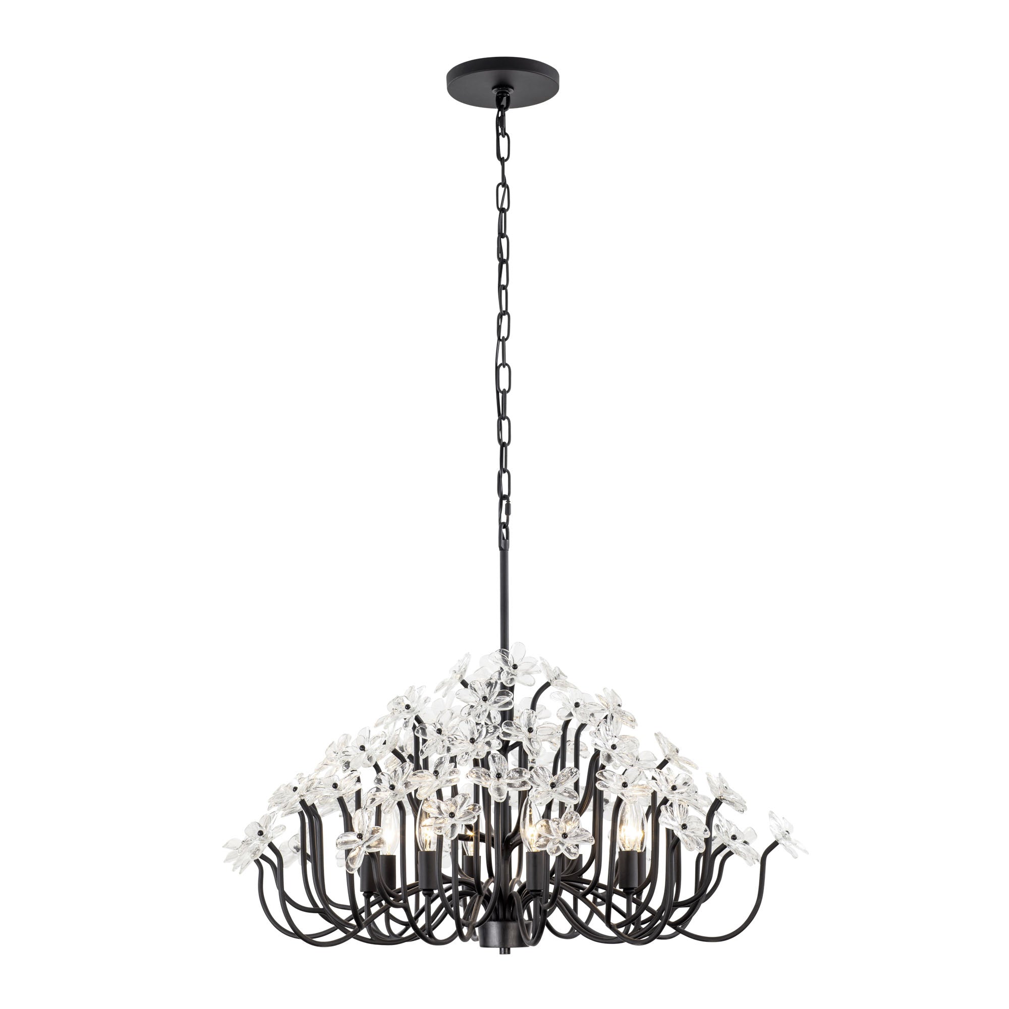 Wildflower 8 Light Chandelier - Matte Black