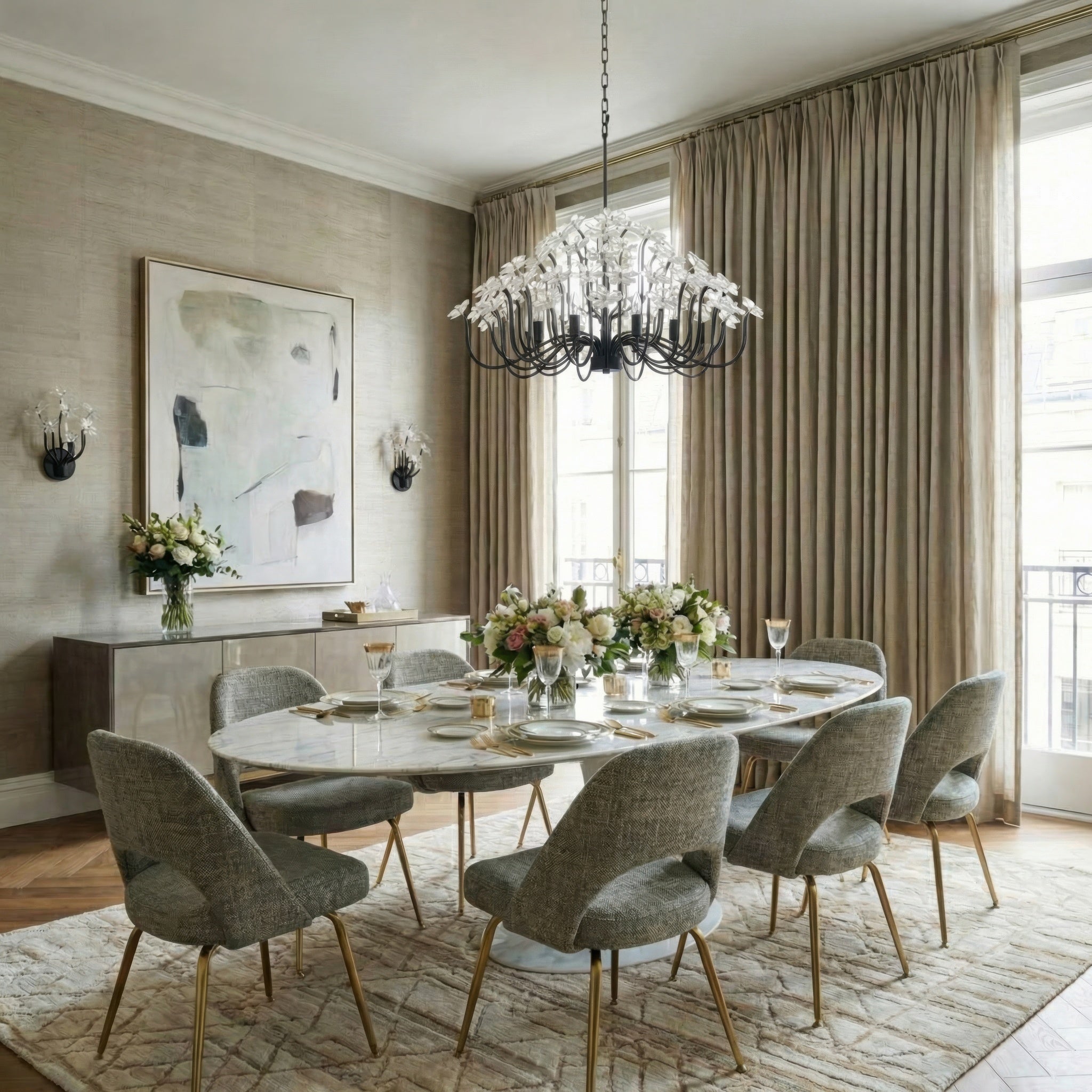 Wildflower 8 Light Chandelier - Matte Black