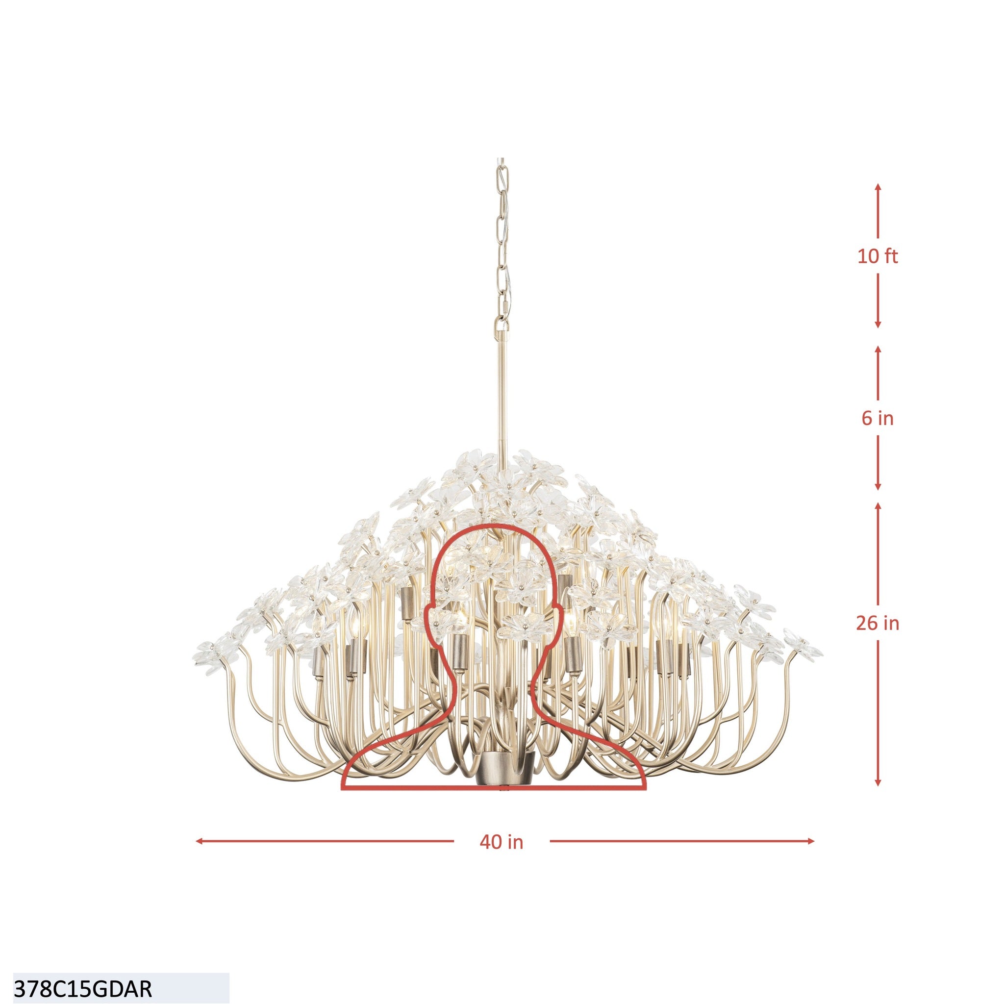 Wildflower 15 Light Chandelier - Gold Dust/Artifact