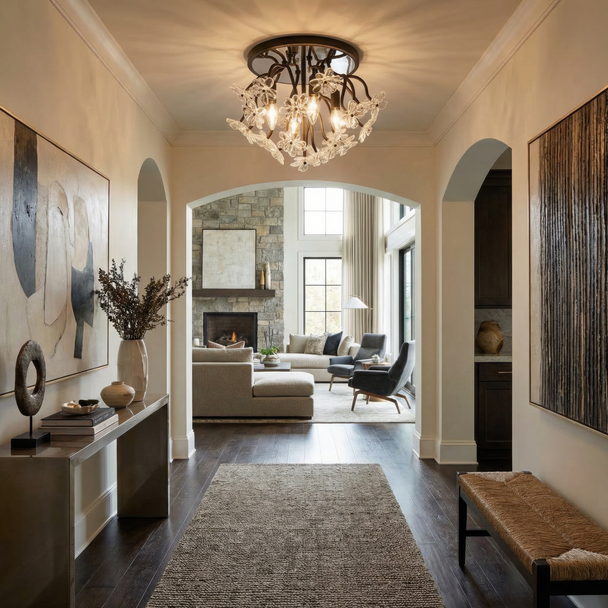 Wildflower 4 Light Semi-Flush - Matte Black