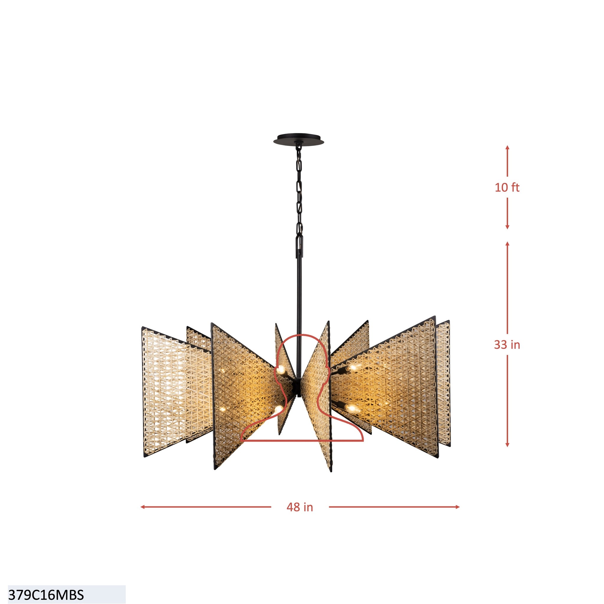 Machina 16 Light Chandelier - Matte Black/Sulihiya