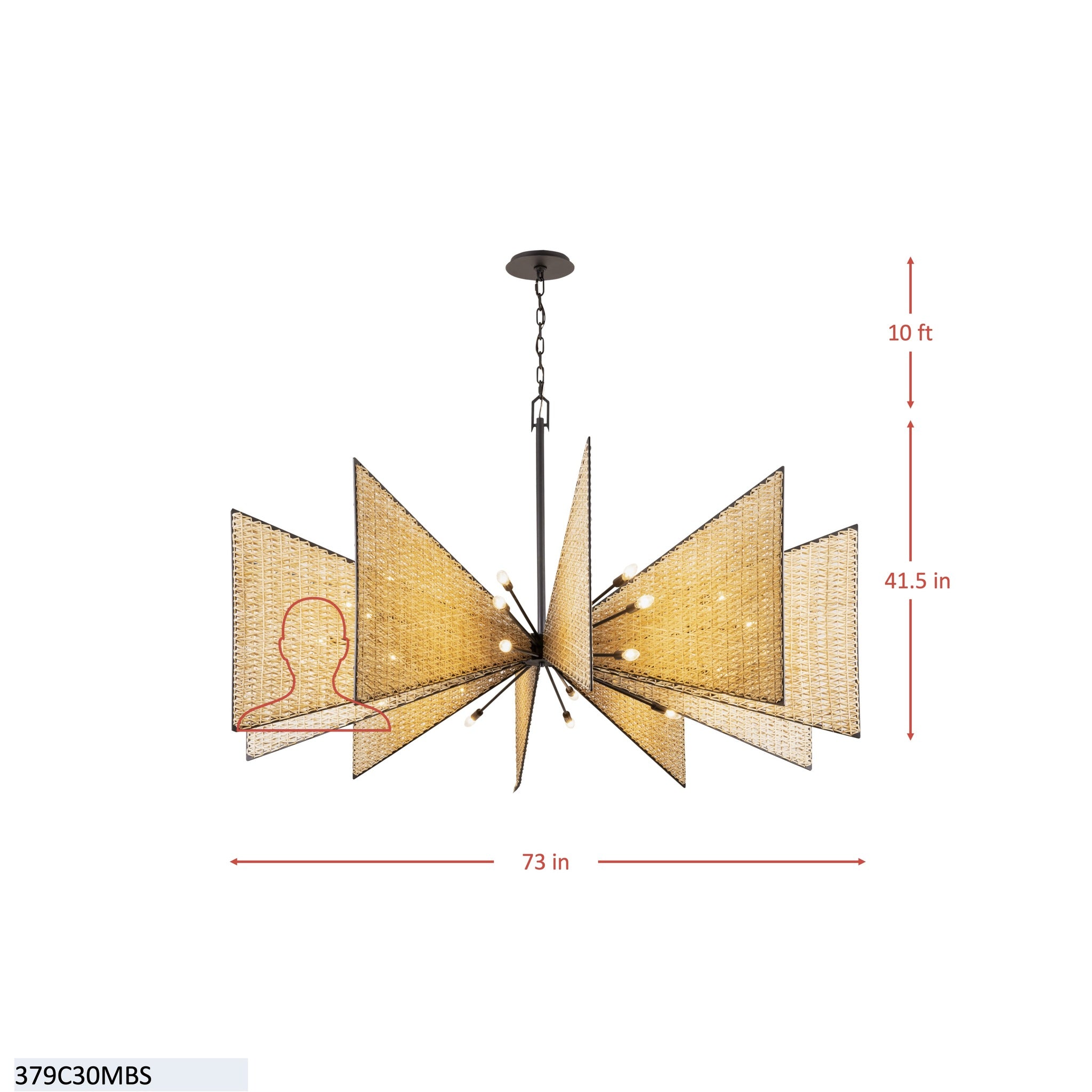 Machina 30Light Chandelier - Matte Black/Sulihiya