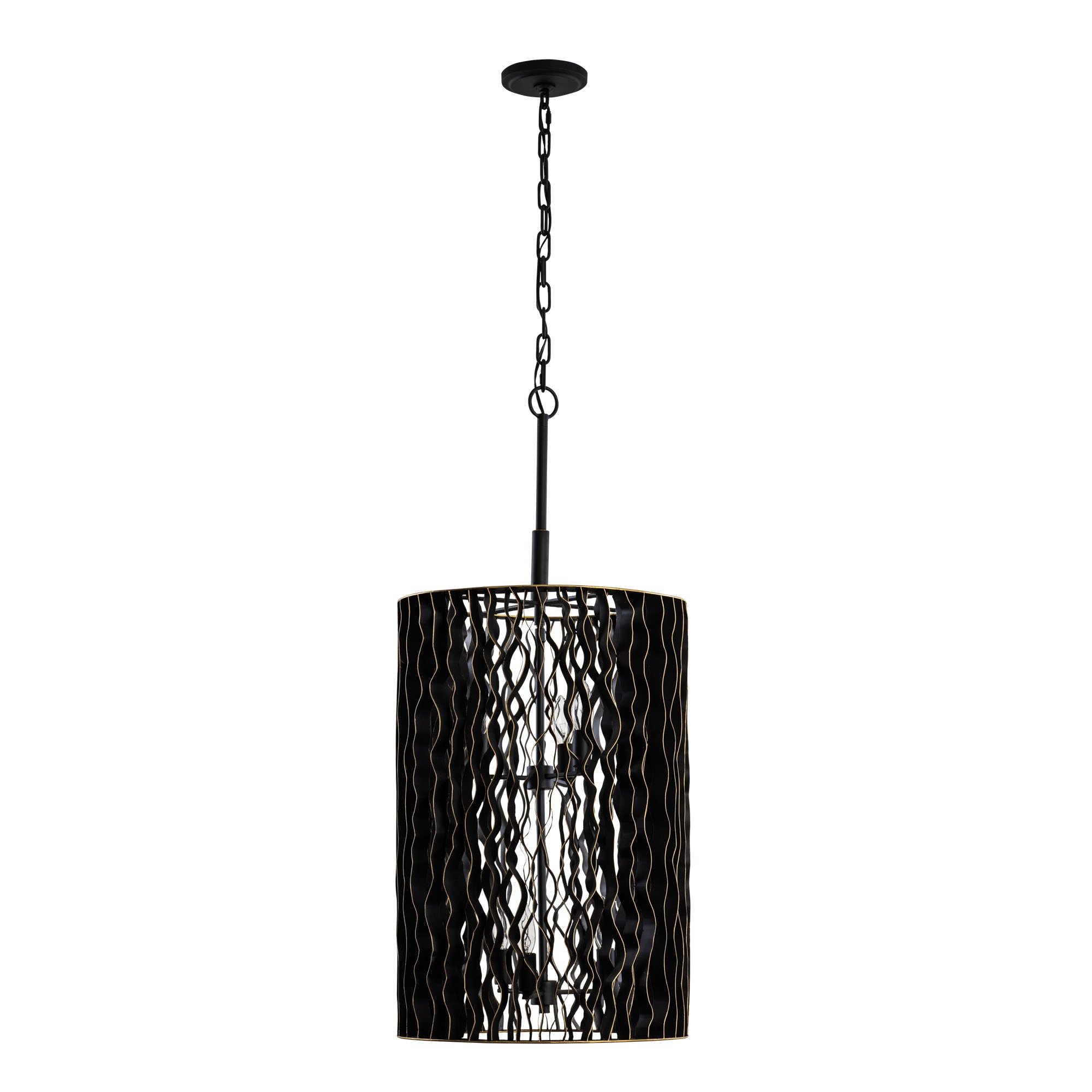 Estela 6 Light Foyer - Matte Black/French Gold