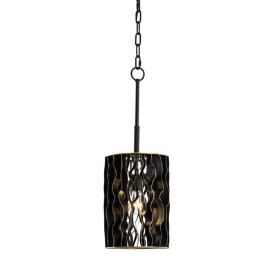 Estela 1 Light Mini Pendant - Matte Black/French Gold