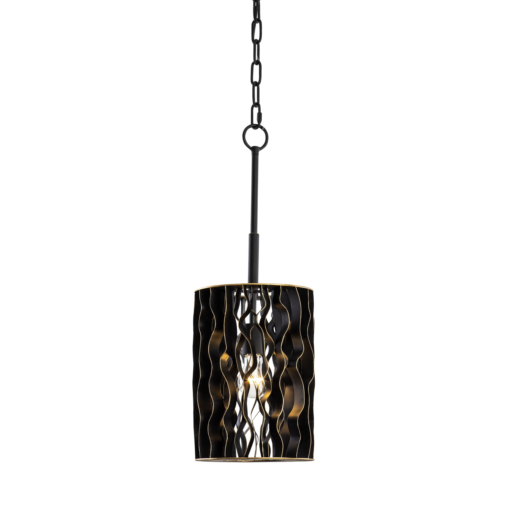 Estela 1 Light Mini Pendant - Matte Black/French Gold
