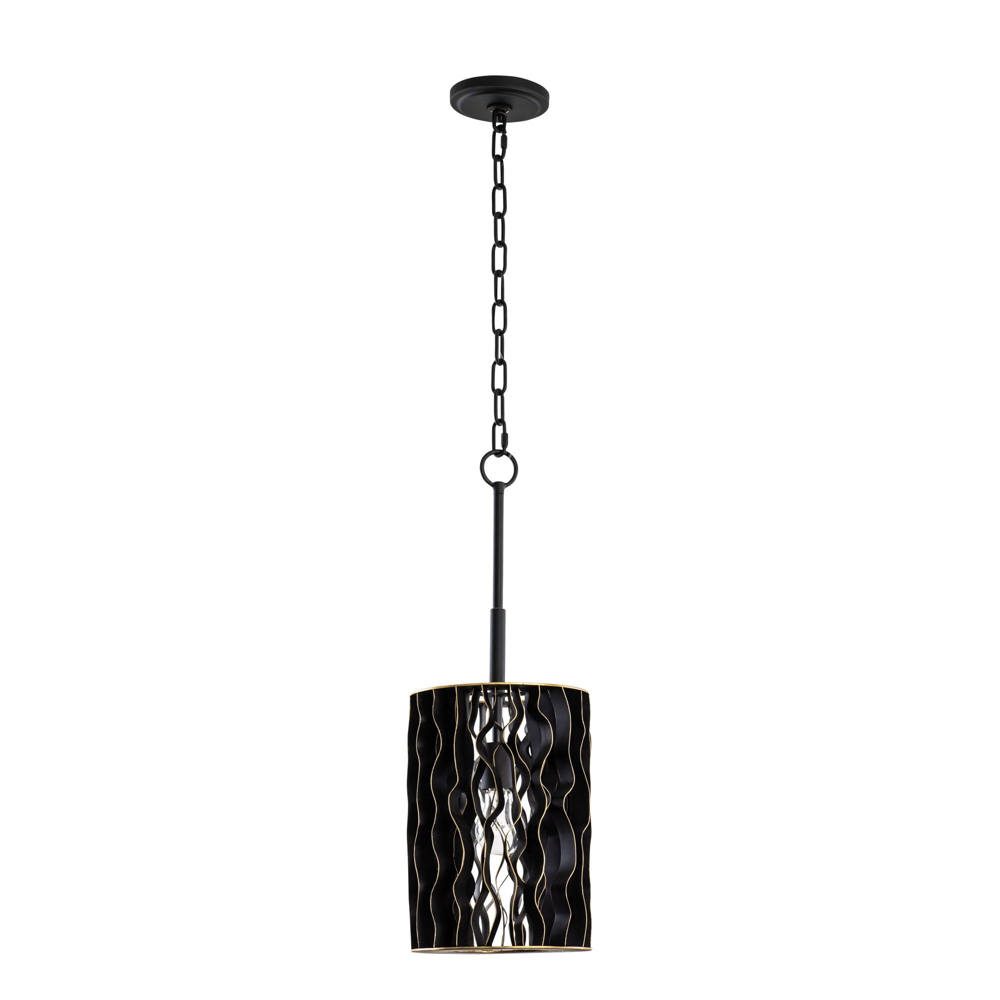 Estela 1 Light Mini Pendant - Matte Black/French Gold