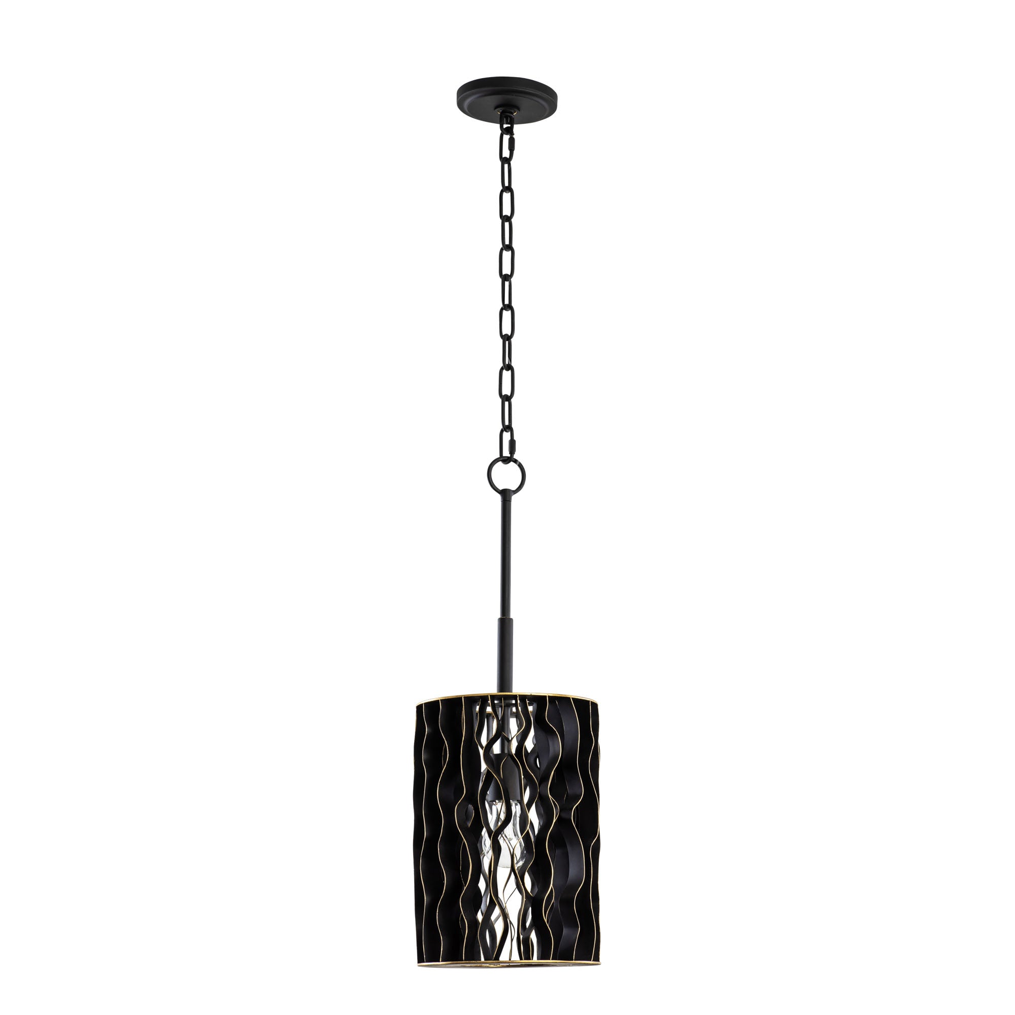 Estela 1-Light Mini Pendant - Matte Black/French Gold