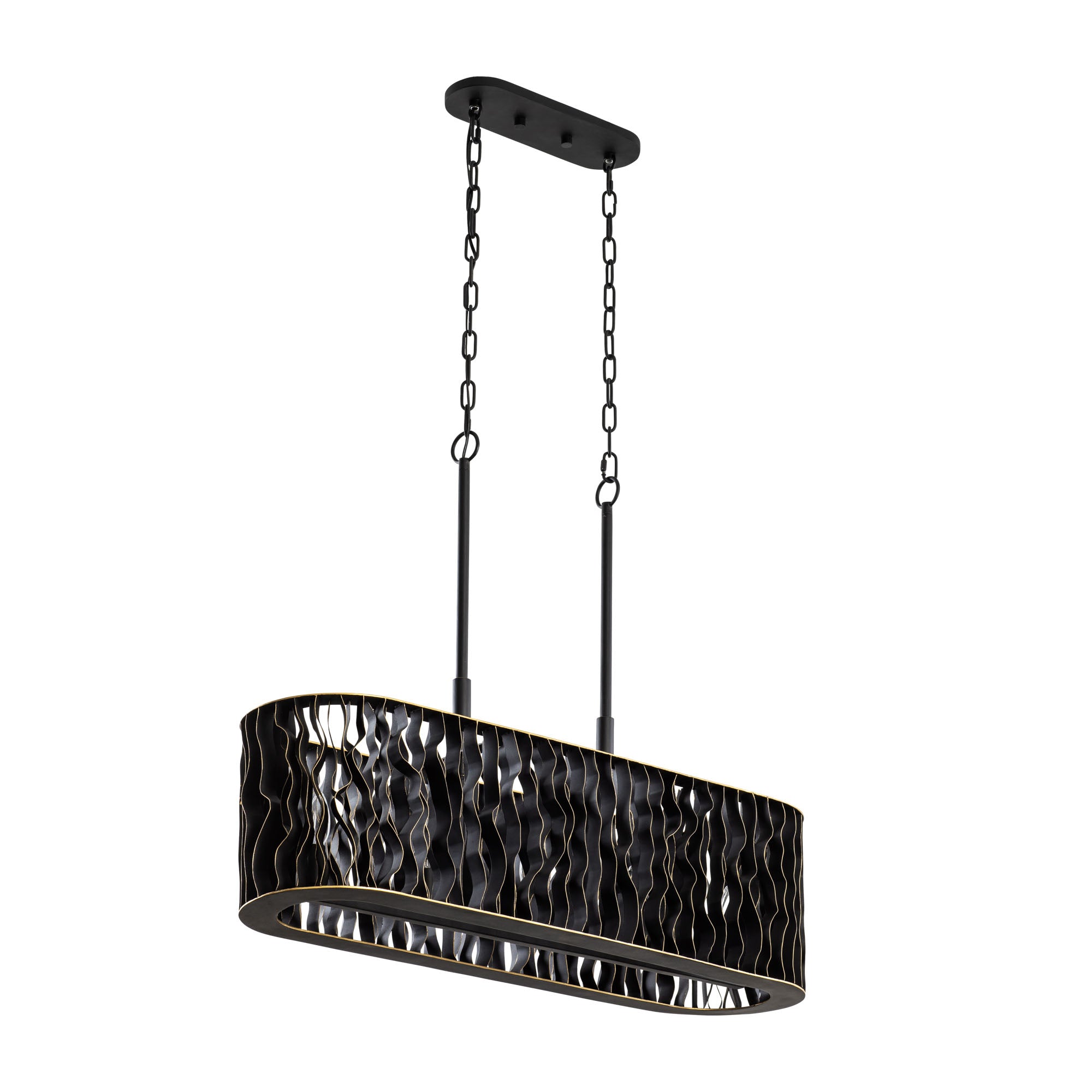 Estela 5-Light Linear Pendant - Matte Black/French Gold