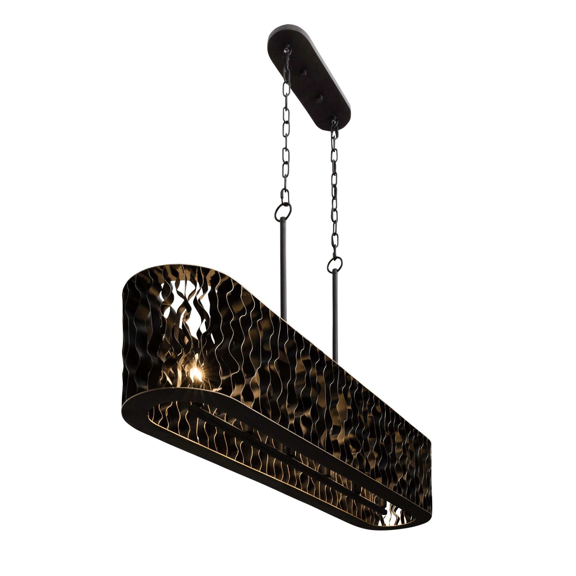 Estela 6-Light Linear Pendant - Matte Black/French Gold