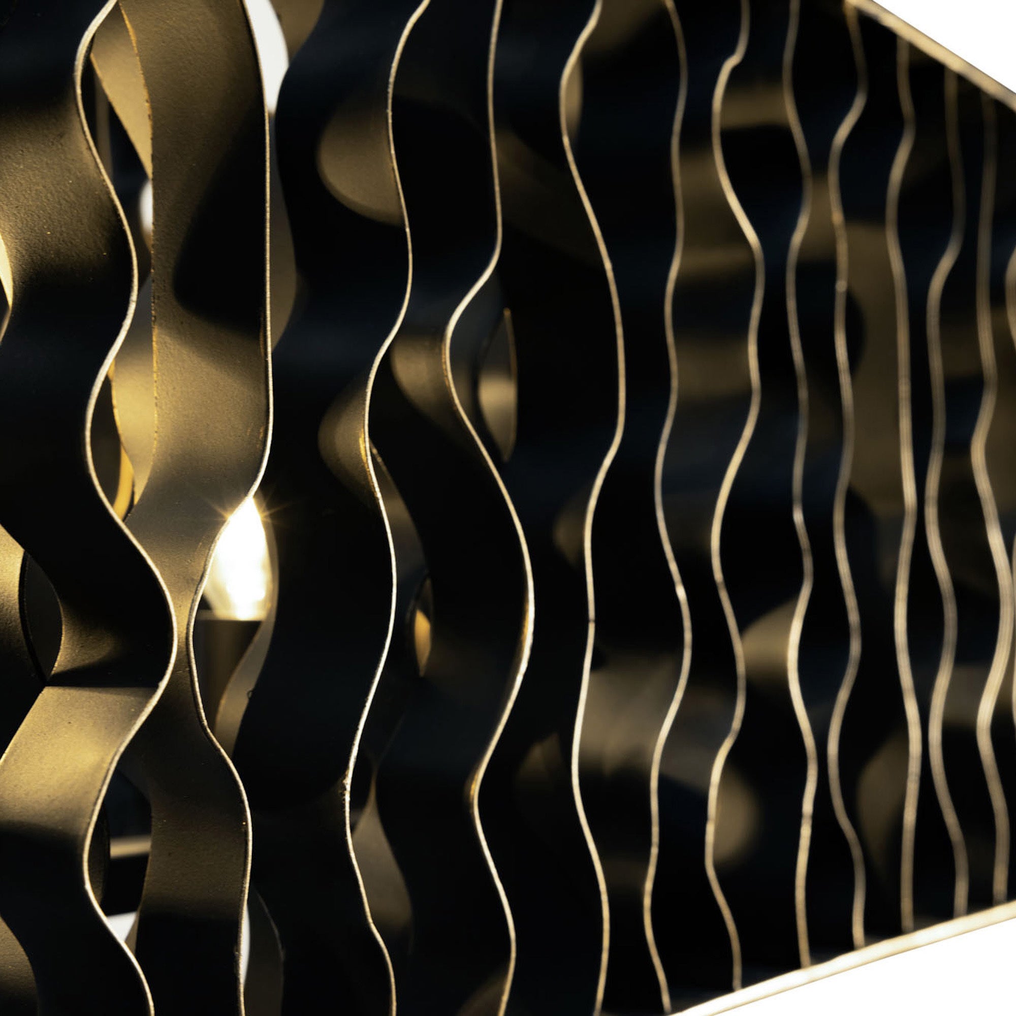 Estela 6 Light Linear Pendant - Matte Black/French Gold