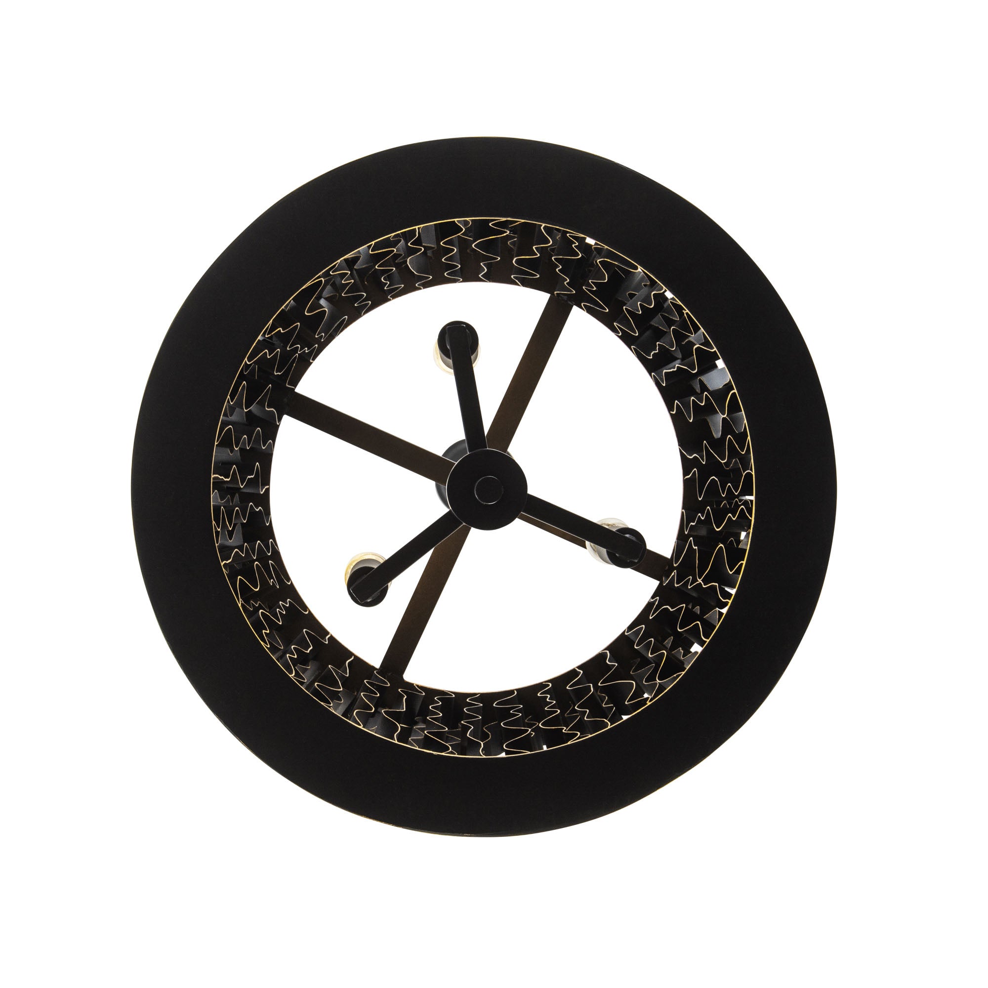 Estela 3-Light Convertible Pendant/Semi-Flush - Matte Black/French Gold