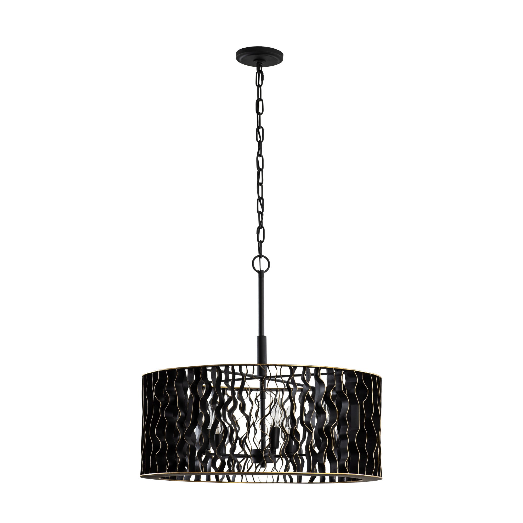 Estela 5-Light Pendant - Matte Black/French Gold