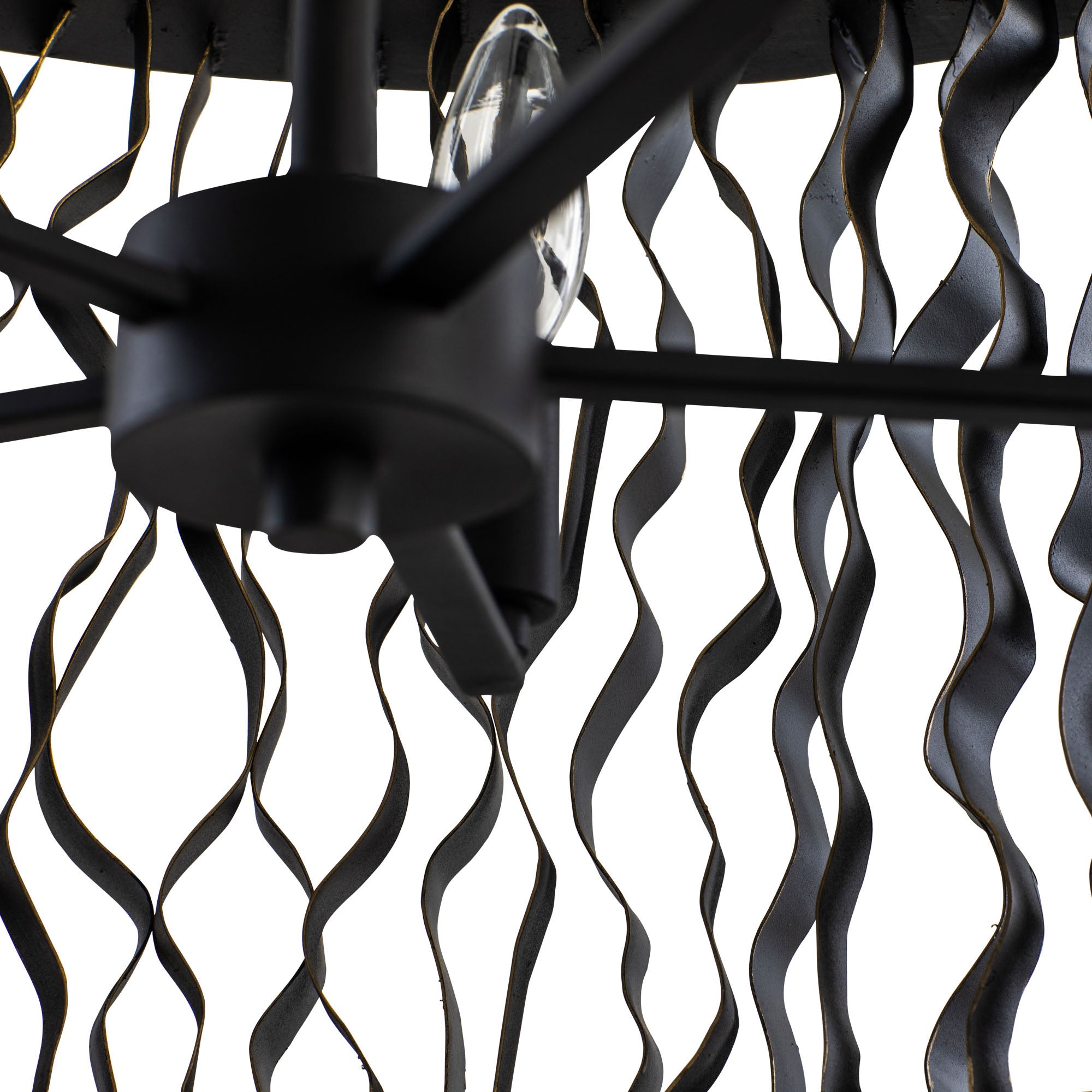 Estela 5-Light Pendant - Matte Black/French Gold