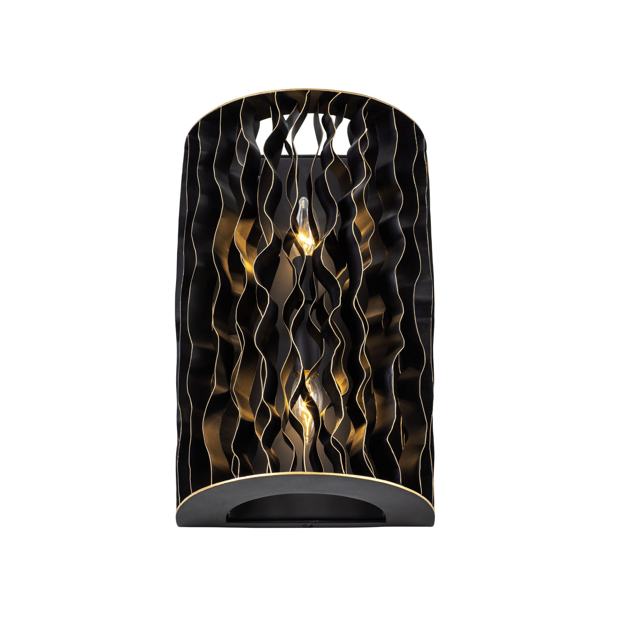 Estela 2 Light Sconce - Matte Black/French Gold