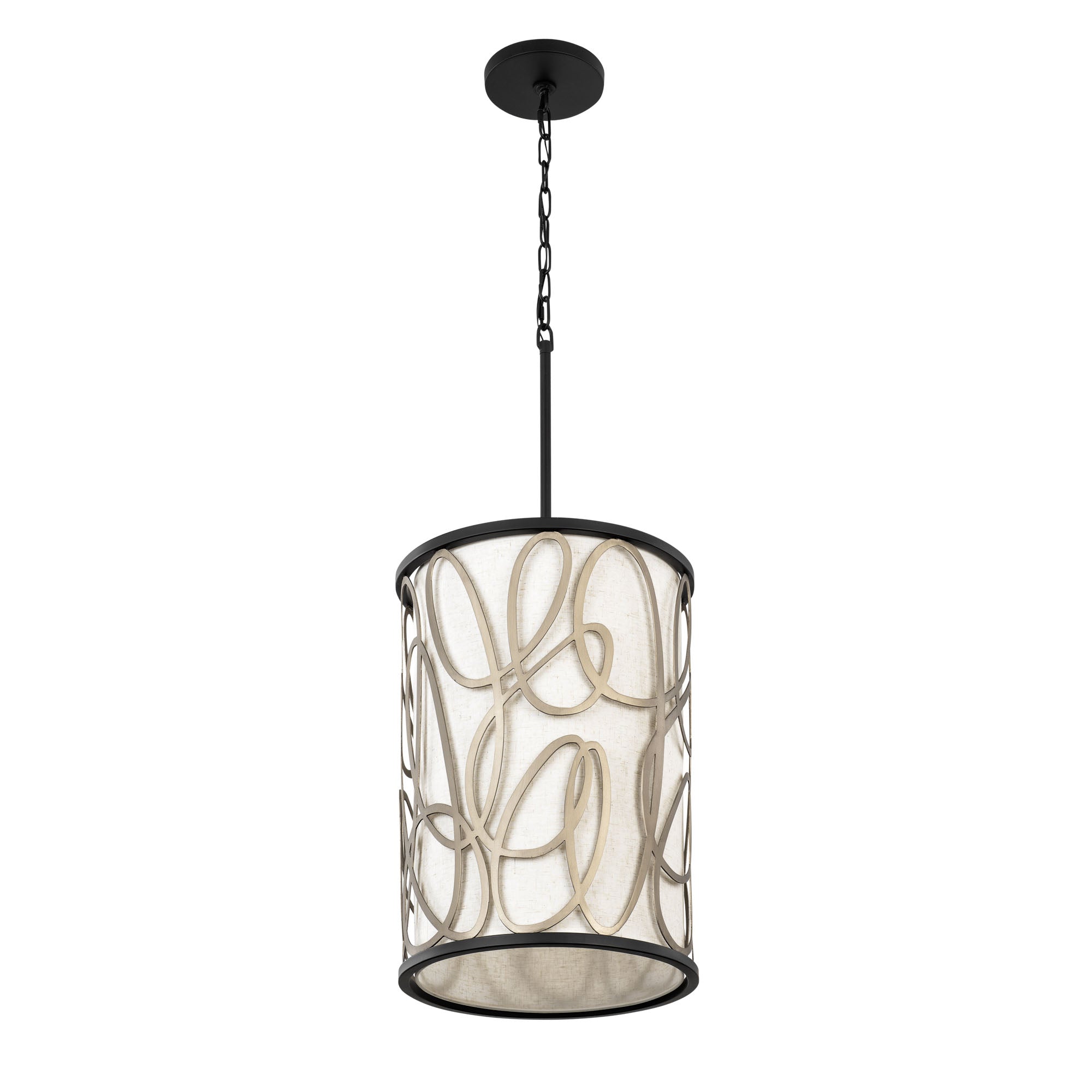 Scribble 381F06MBAR 6-Lt Foyer Pendant Light - Matte Black/Artifact