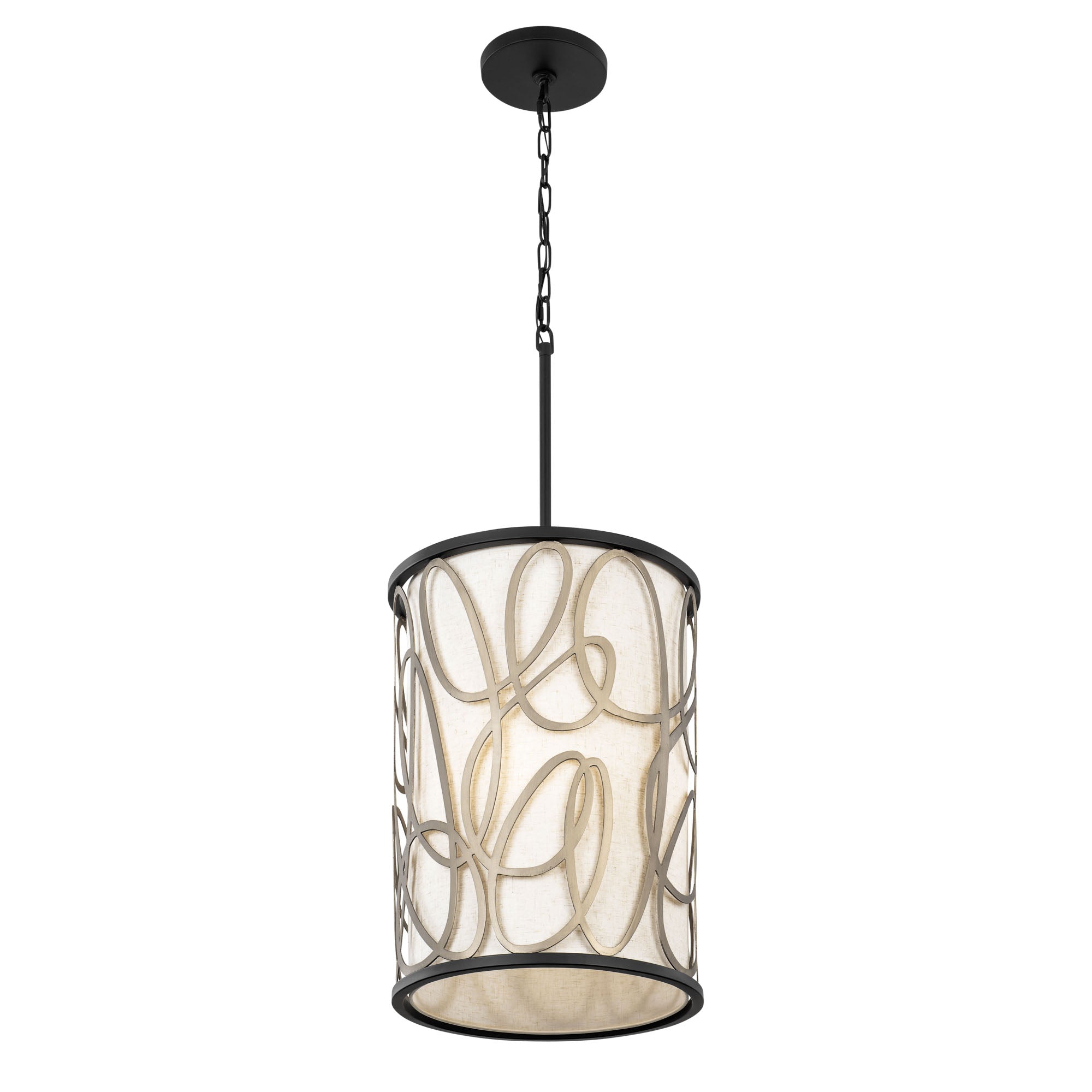 Scribble 381F06MBAR 6-Lt Foyer Pendant Light - Matte Black/Artifact