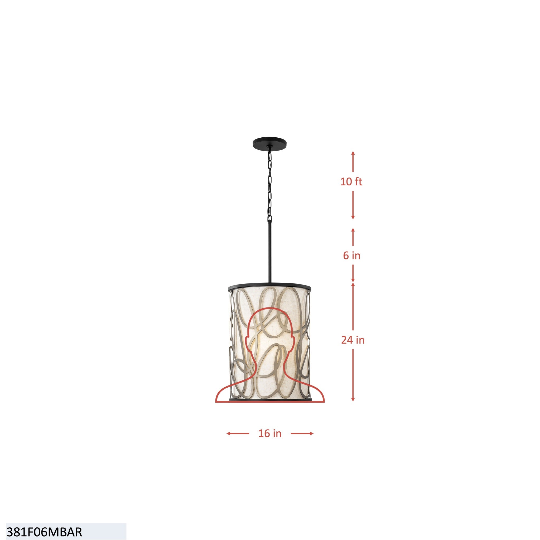 Scribble 6 Light Foyer - Matte Black/Artifact