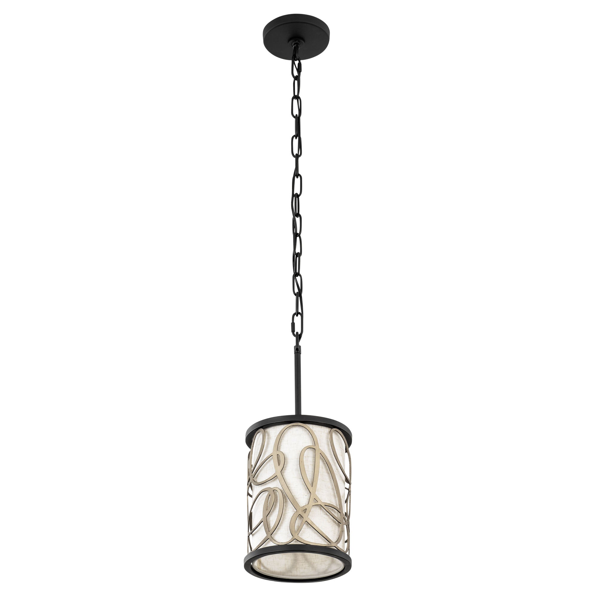 Scribble 1-Light Mini Pendant - Matte Black/Artifact