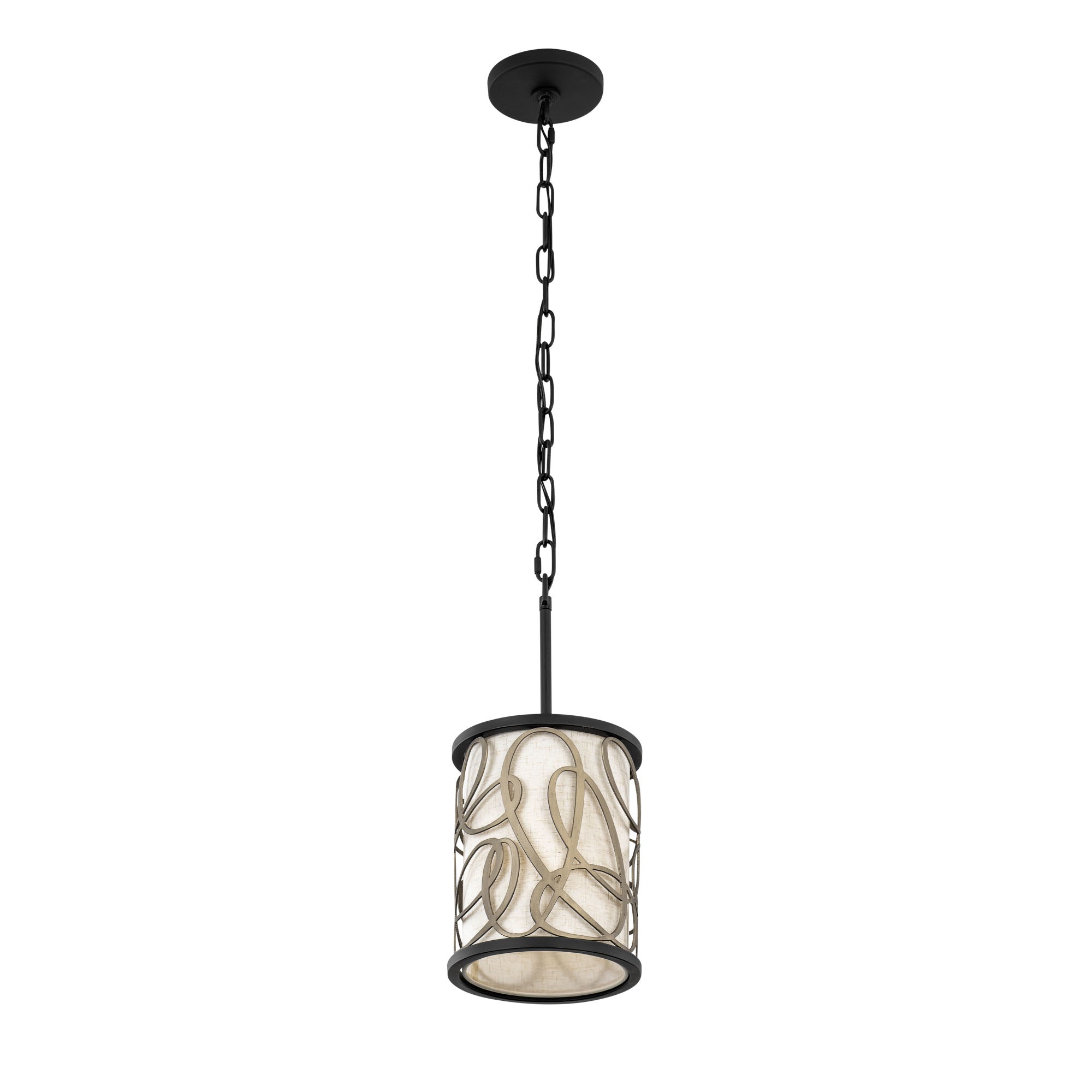Scribble 1-Light Mini Pendant - Matte Black/Artifact