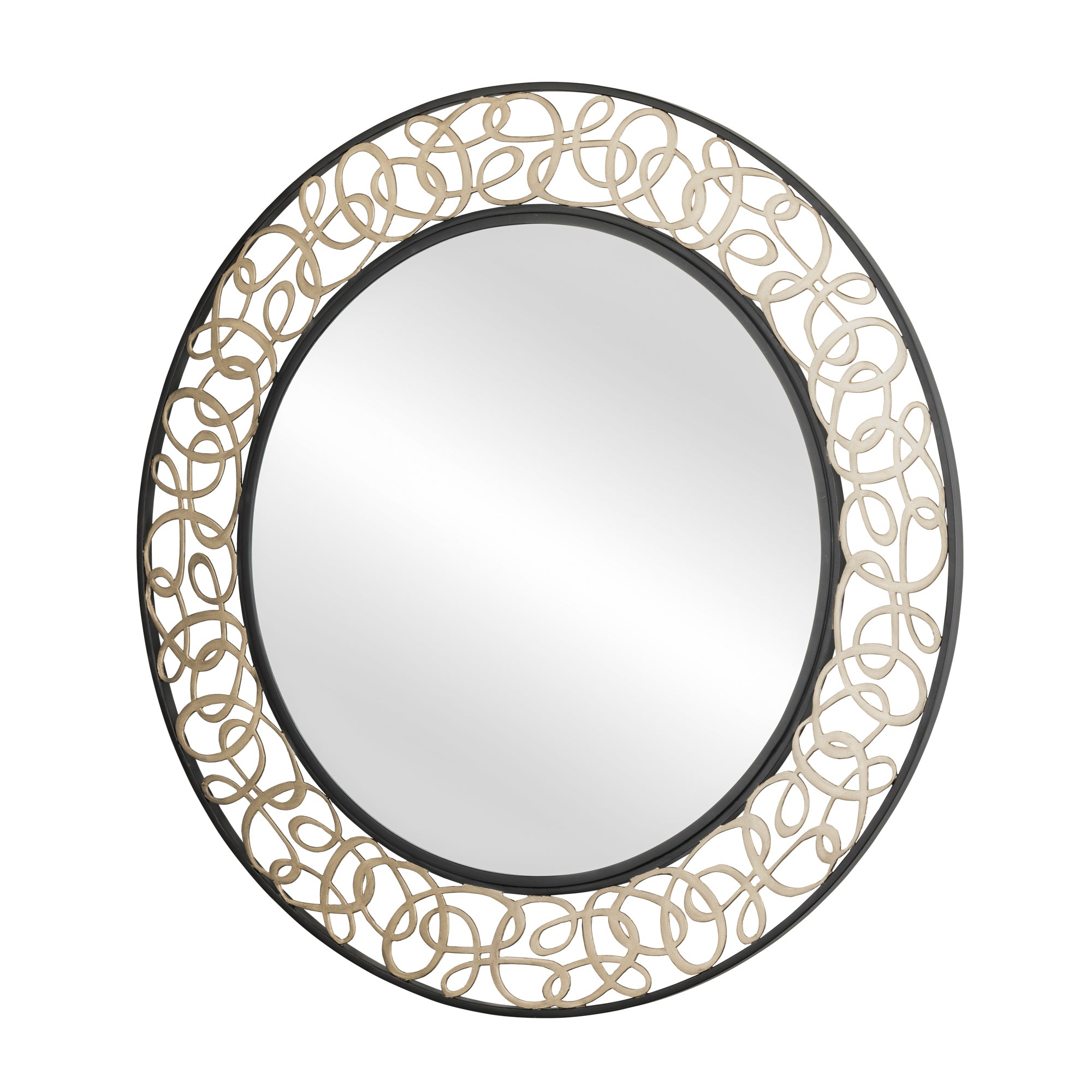 Scribble 33-in Wall Mirror - Matte Black/Artifact