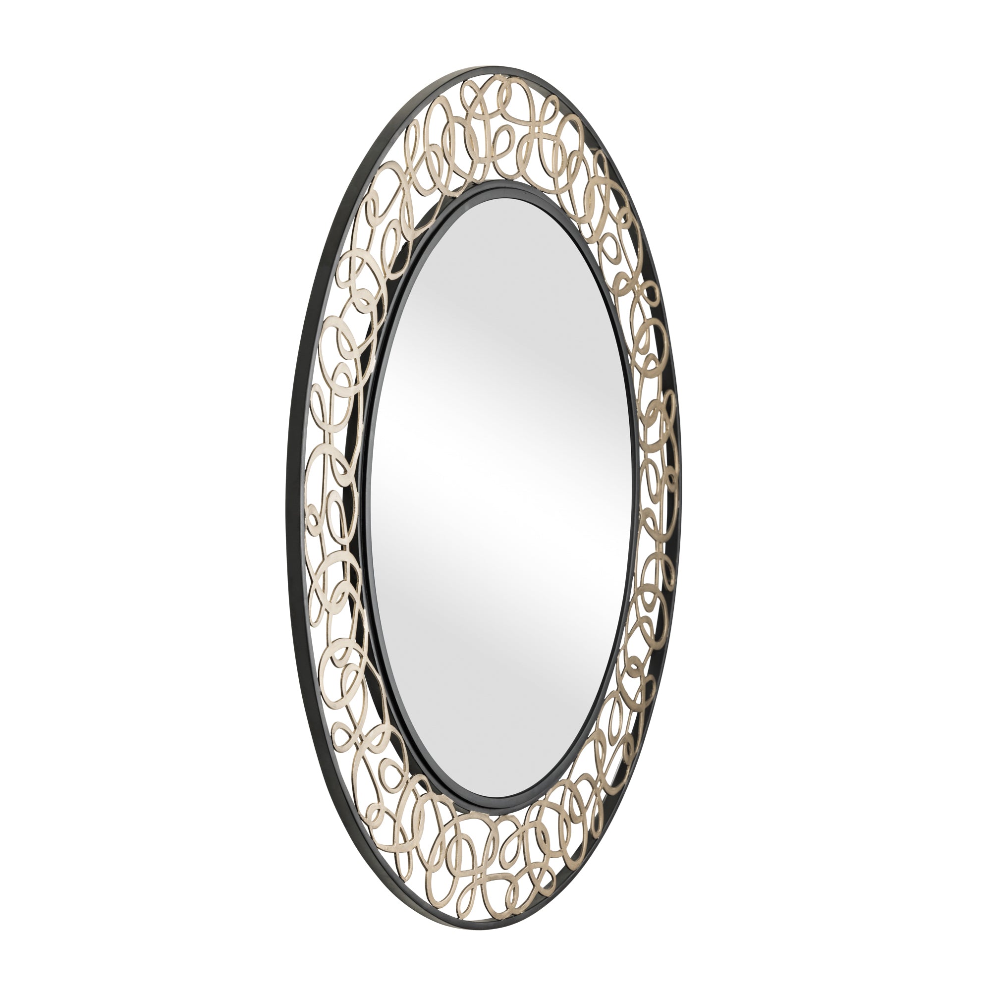 Scribble 33-in Wall Mirror - Matte Black/Artifact
