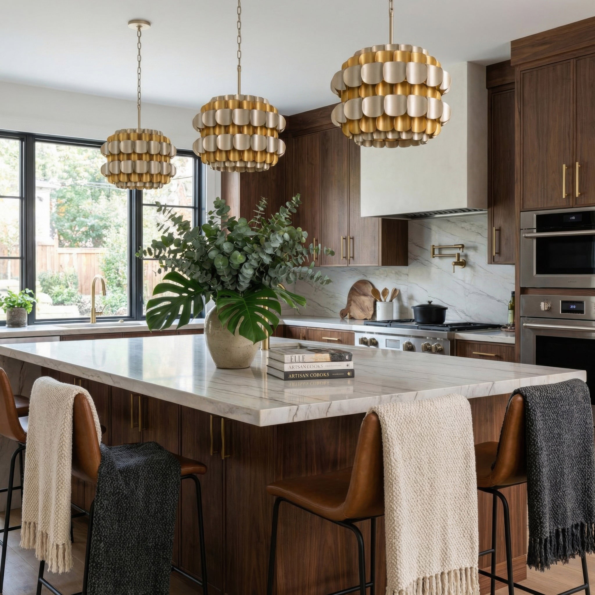 Swoon 3 Light Pendant - Antique Gold/Gold Dust