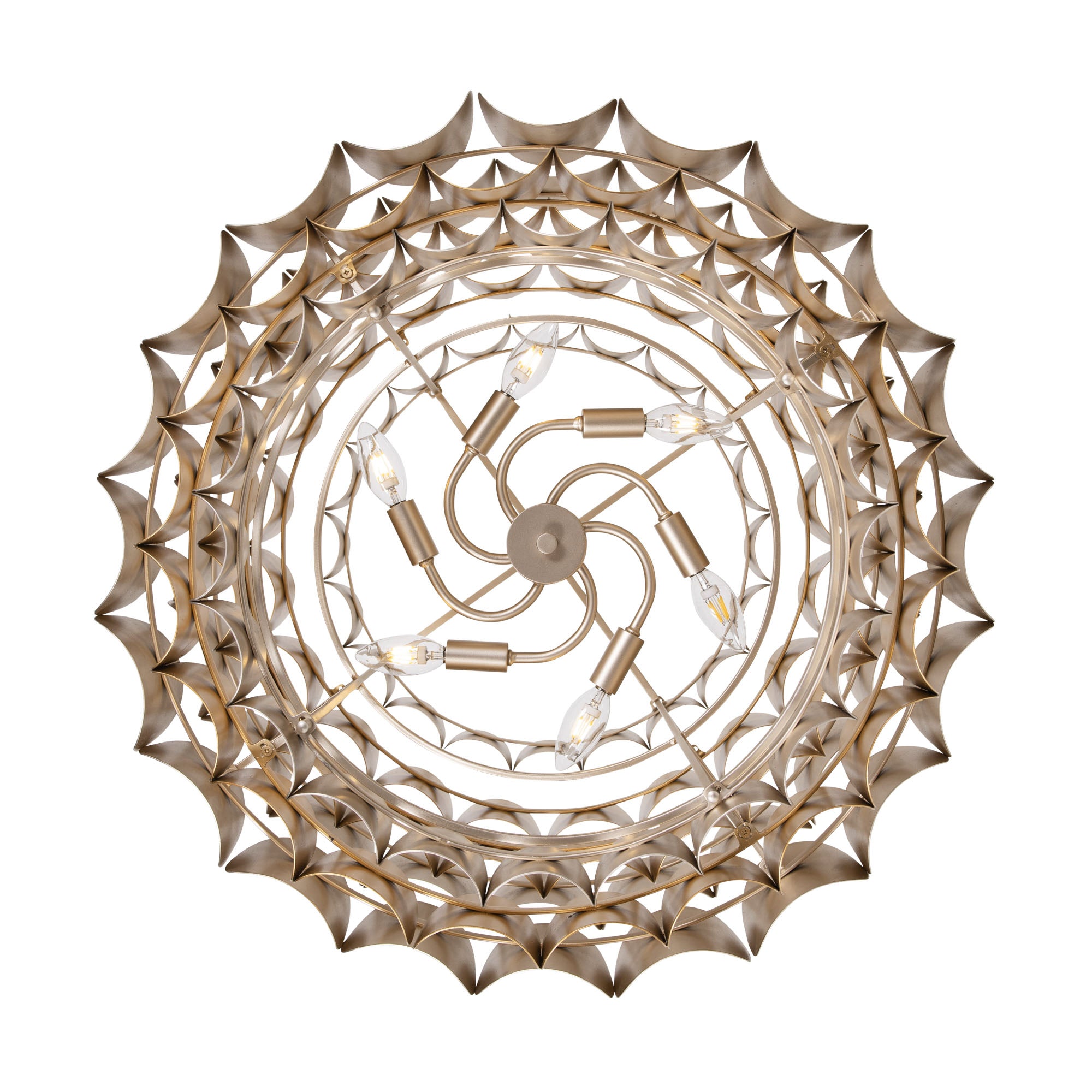 Swoon 6 Light Pendant - Antique Gold/Gold Dust