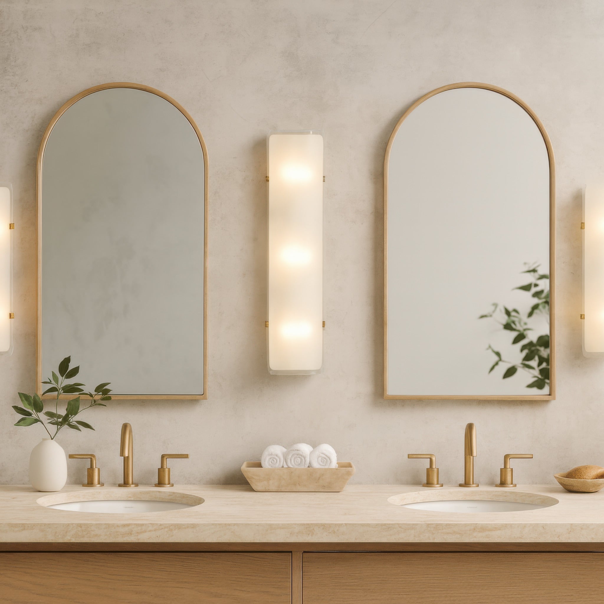 Fairchild 3-Light Sconce - Black/Polished Nickel/Satin Brass