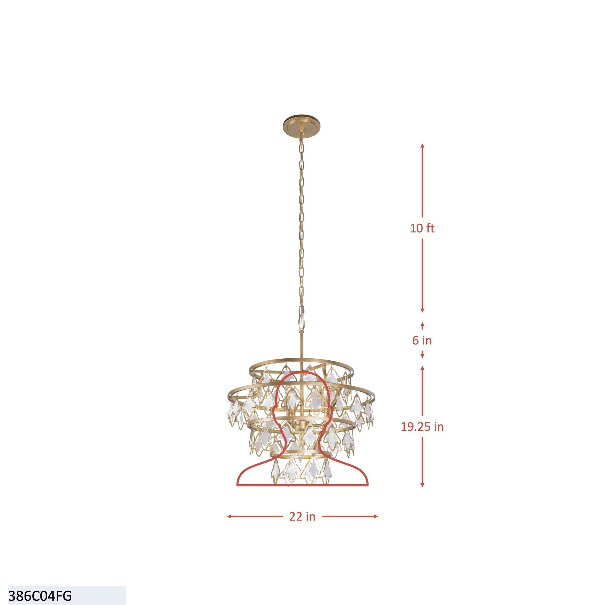 Fleur 4 Light Chandelier - French Gold