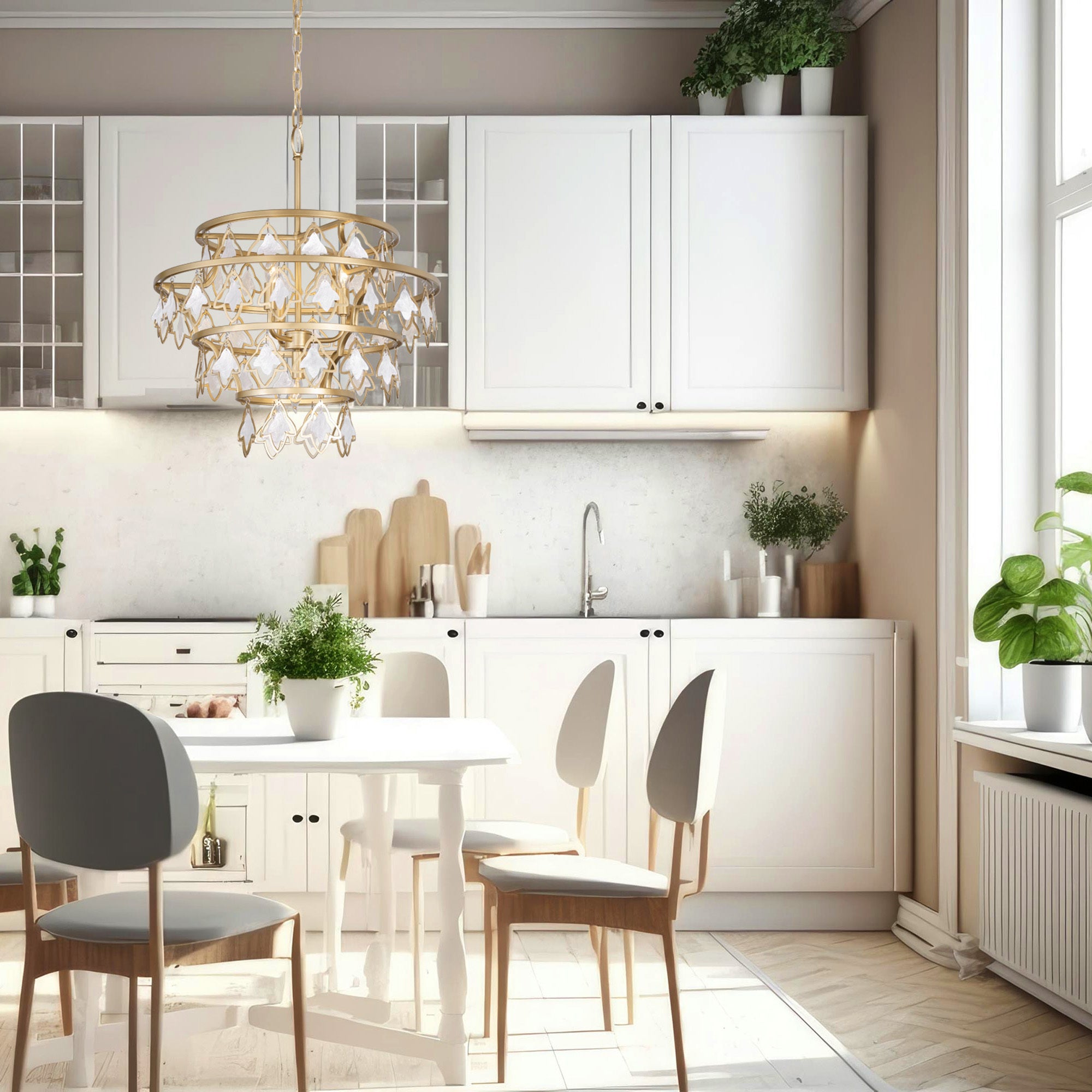 Fleur 4-Light Chandelier - French Gold