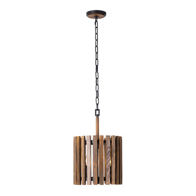 Suratto 2 Light Pendant - Matte Black/Medium Walnut