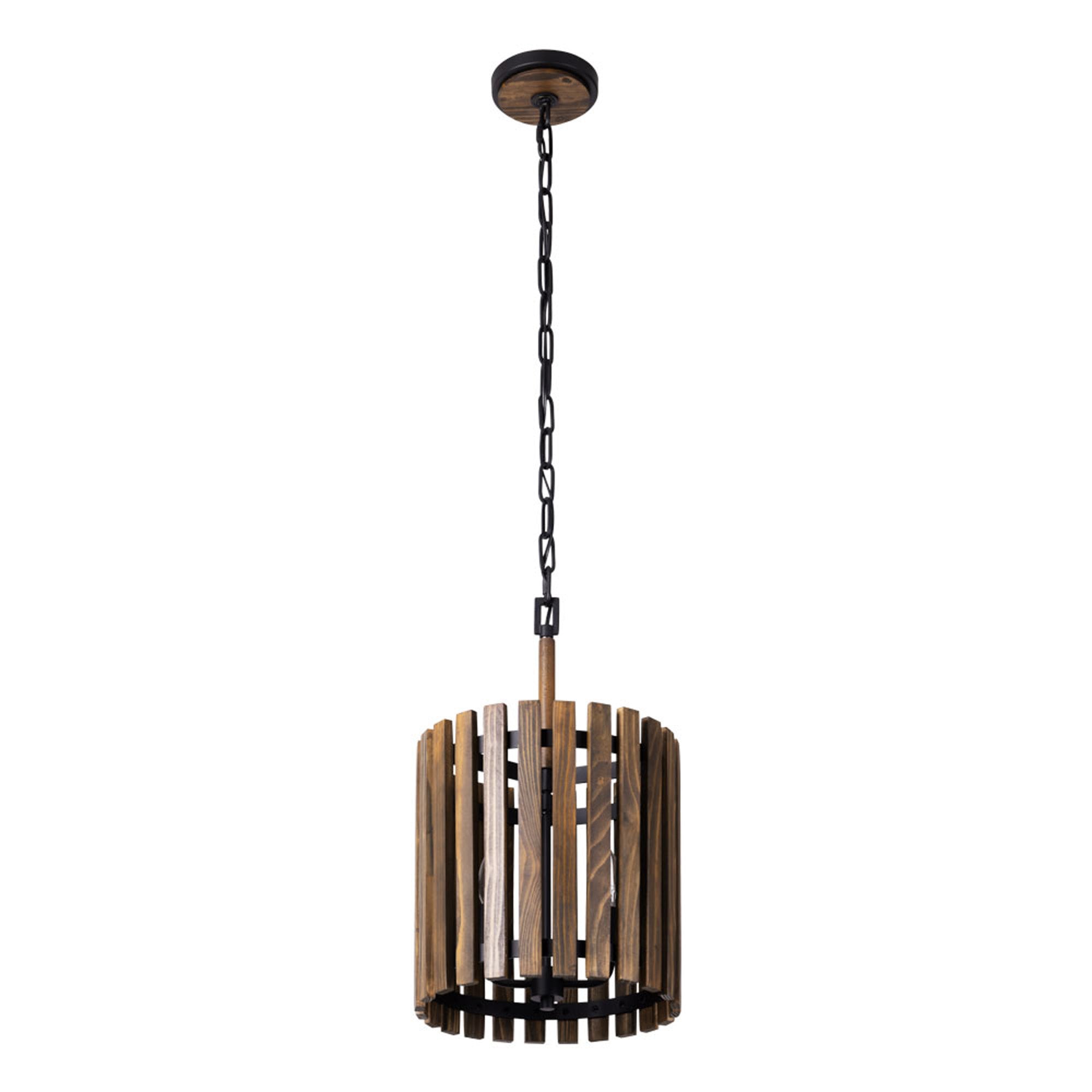 Suratto 2 Light Pendant - Matte Black/Medium Walnut