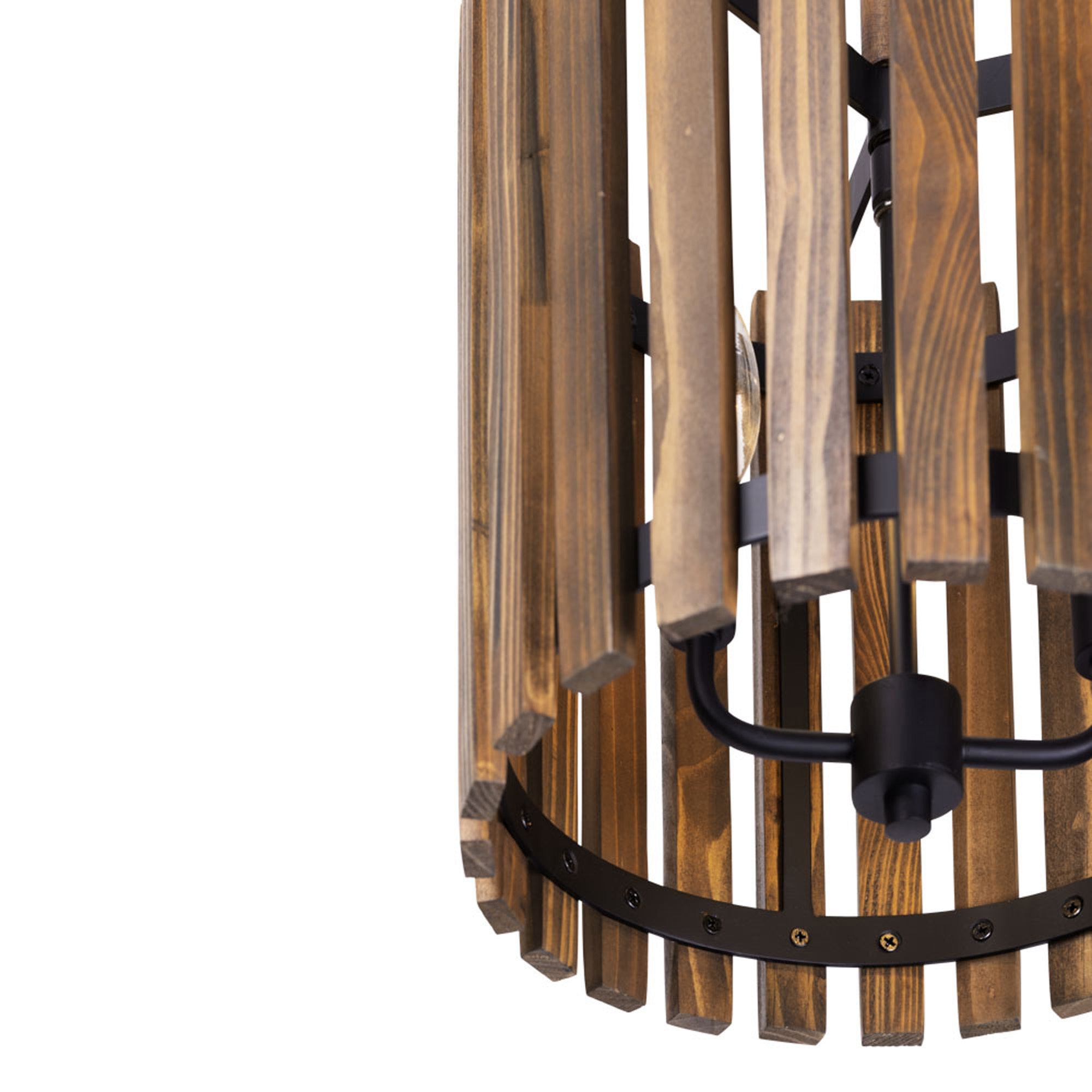 Suratto 2 Light Pendant - Matte Black/Medium Walnut