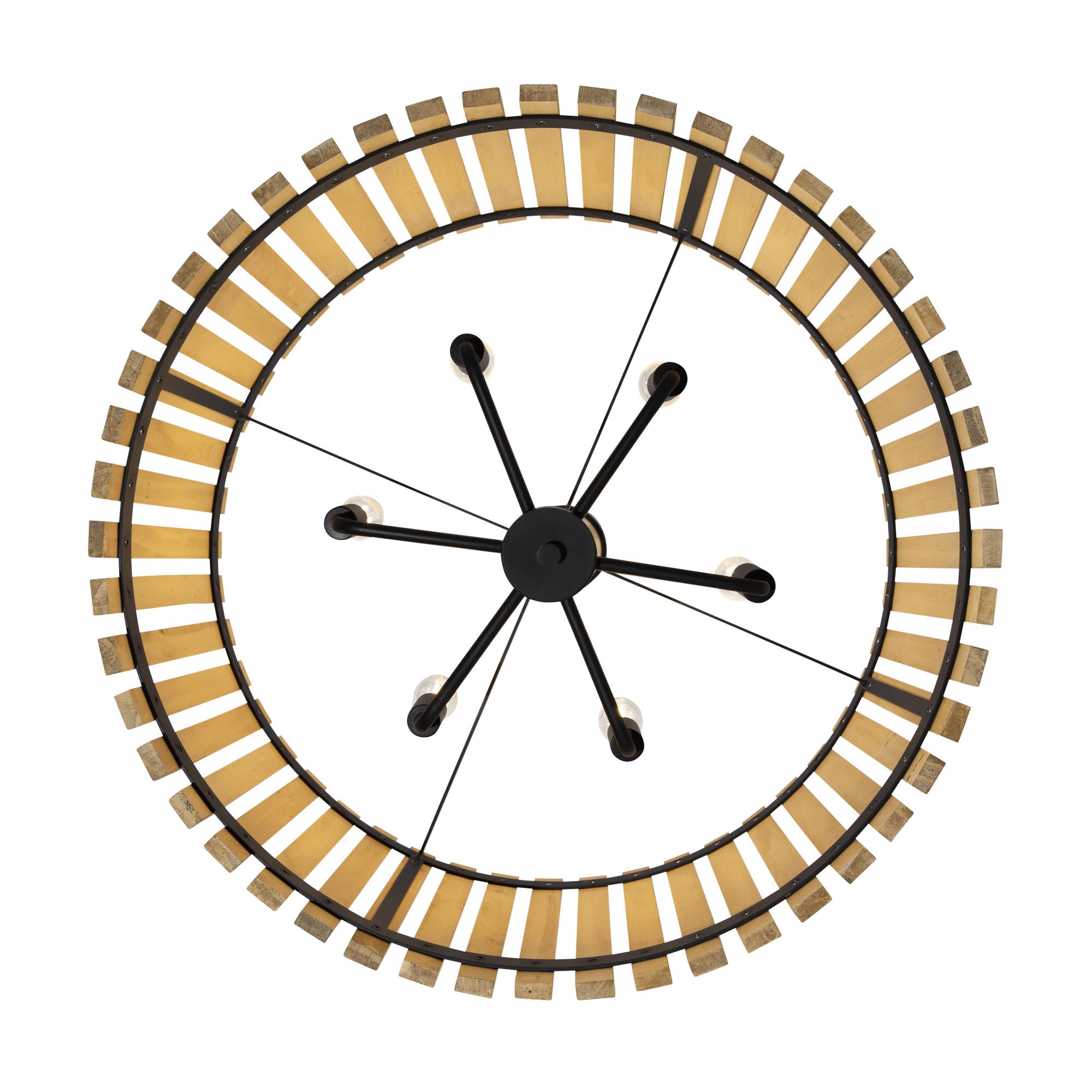 Suratto 6 Light Pendant - Matte Black/Honey Blonde