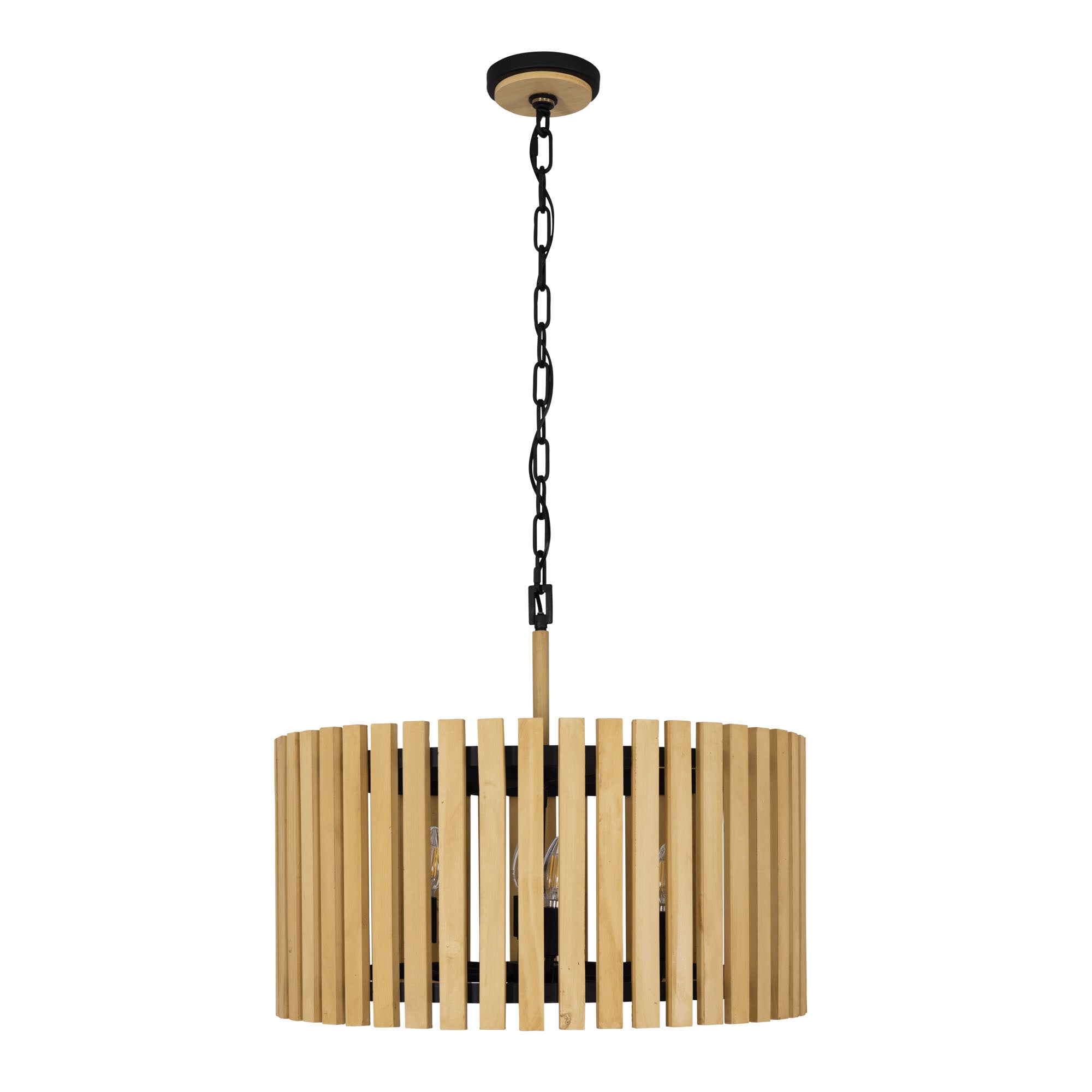 Suratto 6 Light Pendant - Matte Black/Honey Blonde