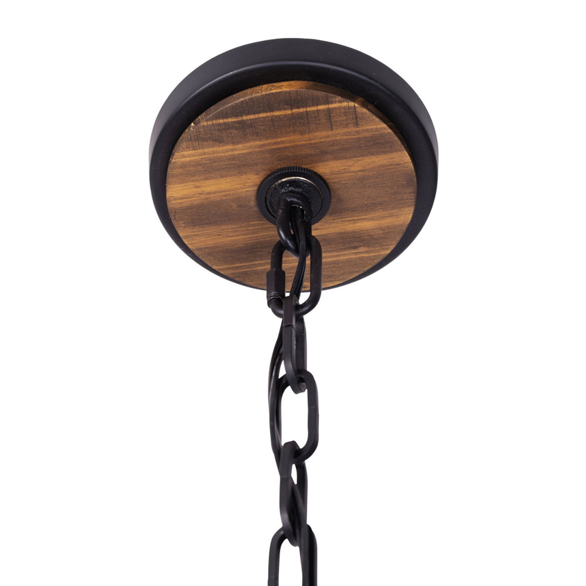 Suratto 6 Light Pendant - Matte Black/Medium Walnut