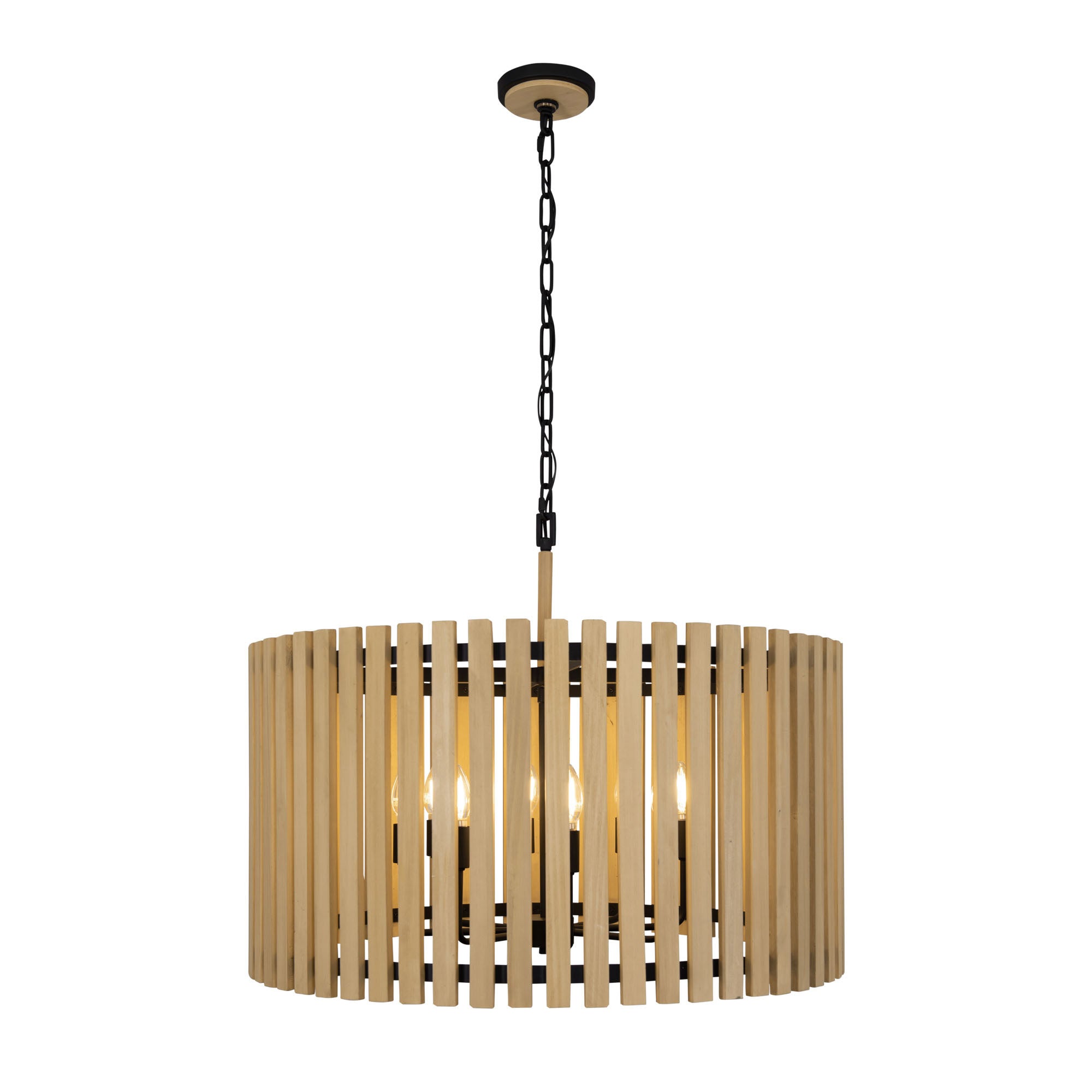 Suratto 8 Light Pendant - Matte Black/Honey Blonde