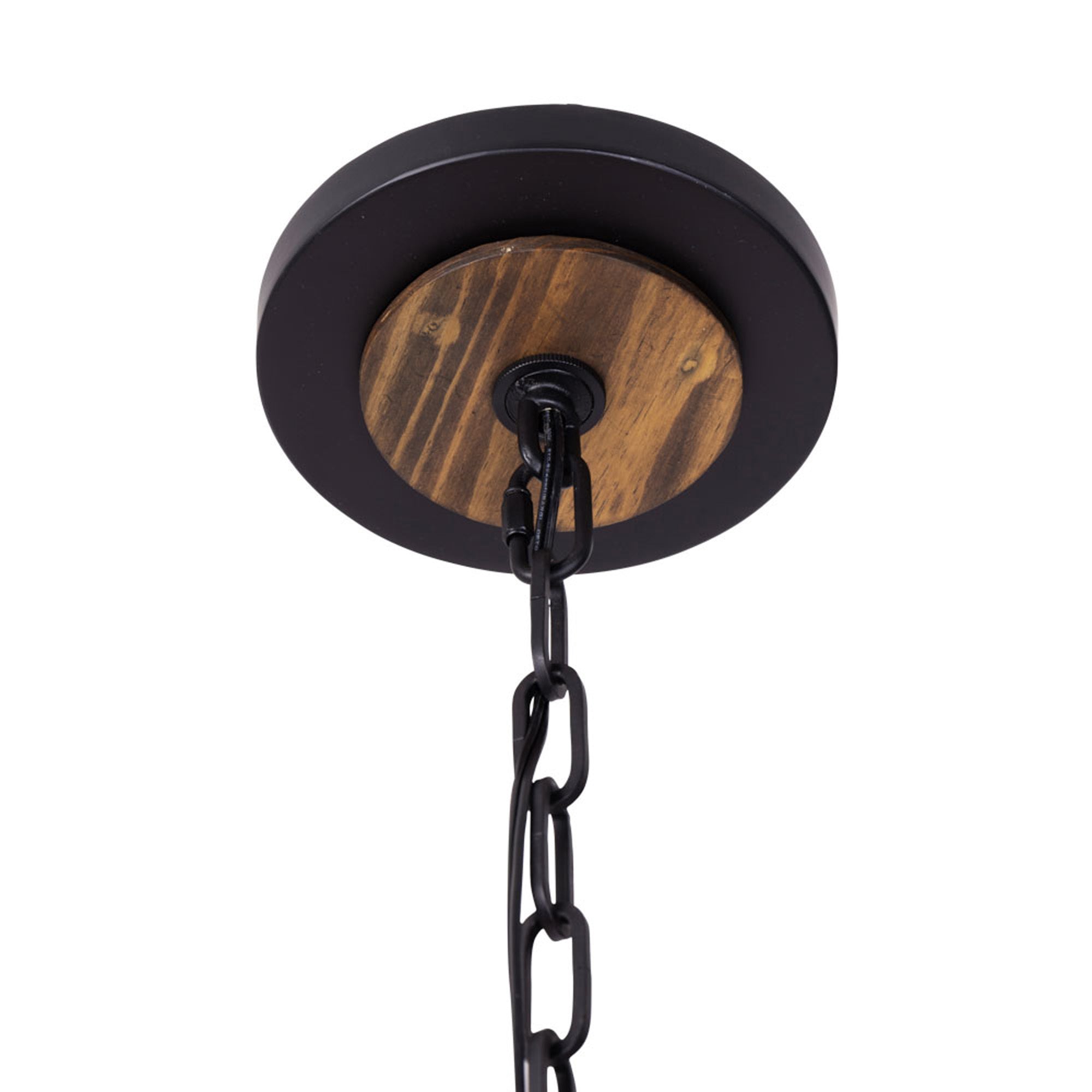 Suratto 8 Light Pendant - Matte Black/Medium Walnut