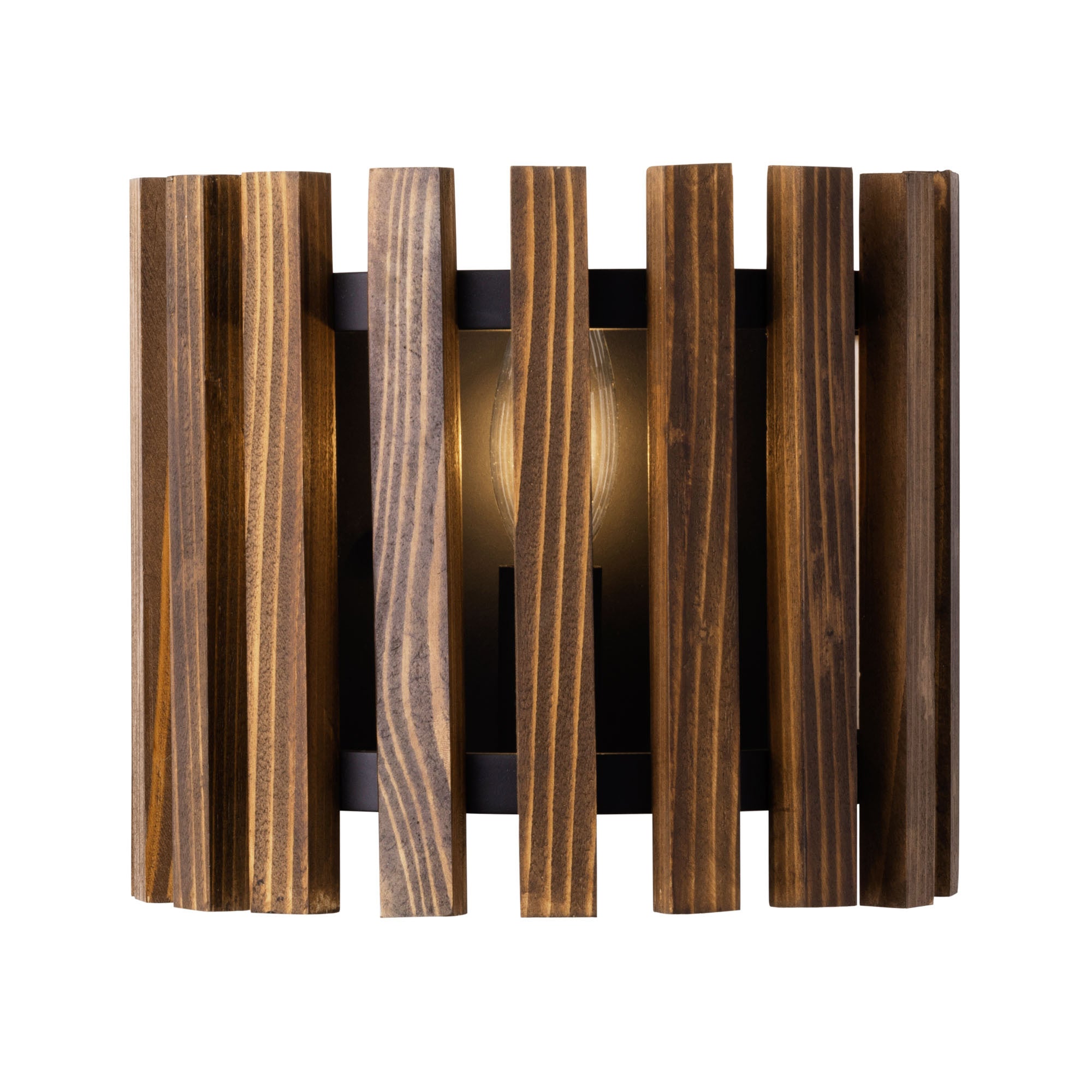 Suratto 1 Light Sconce - Matte Black/Medium Walnut