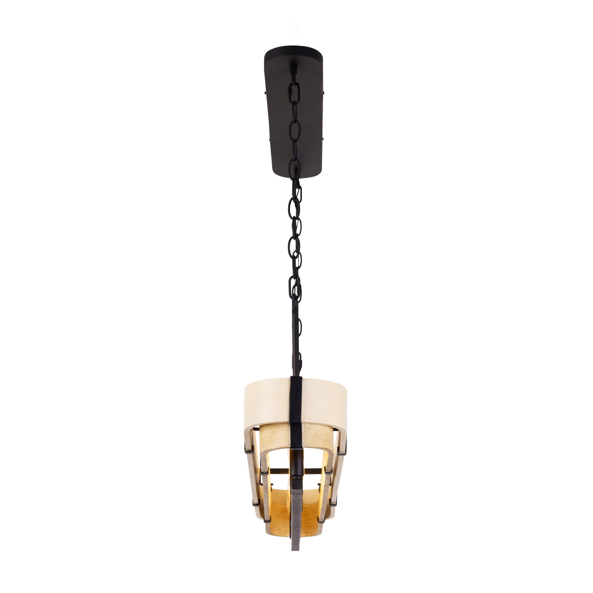 Blonde Moment 5 Light Linear Pendant - Matte Black/Honey/Medium Oak