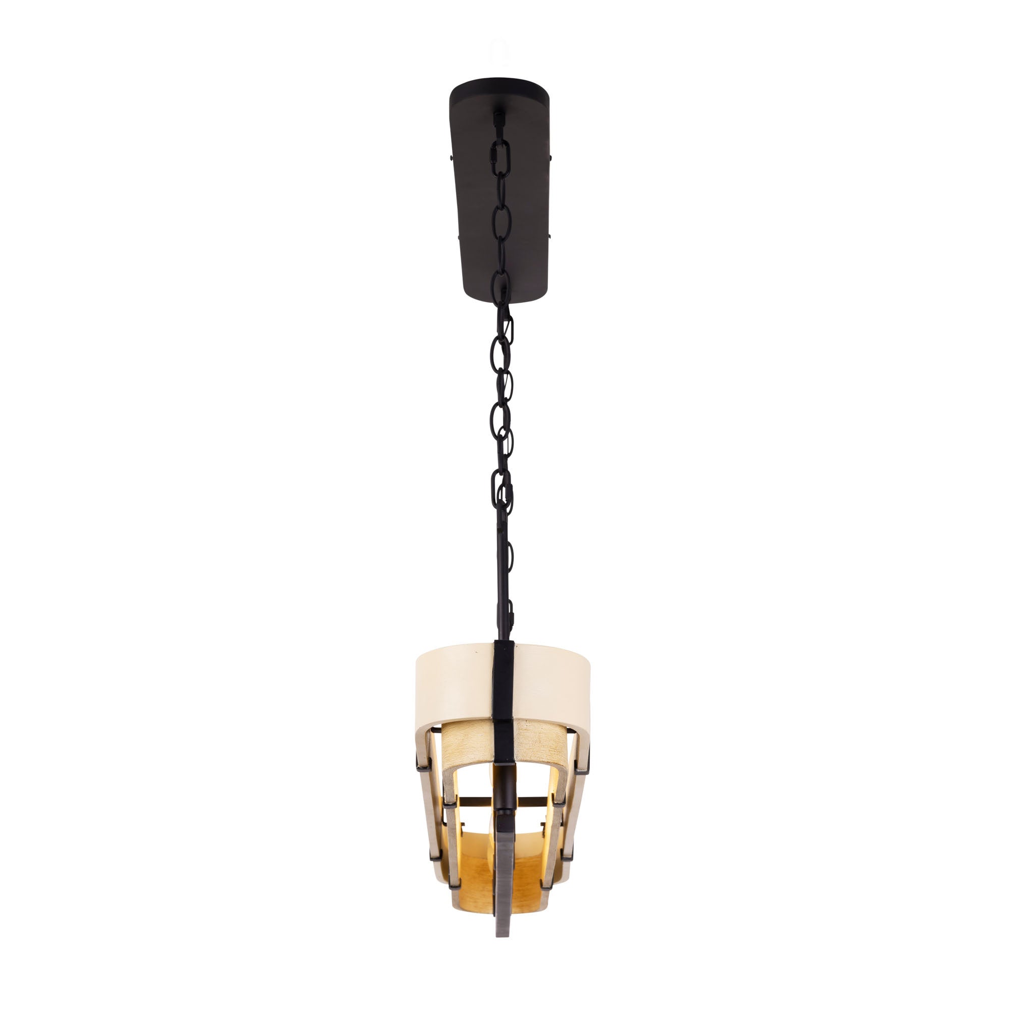 Blonde Moment 5-Light Linear Pendant - Matte Black/Honey/Medium Oak