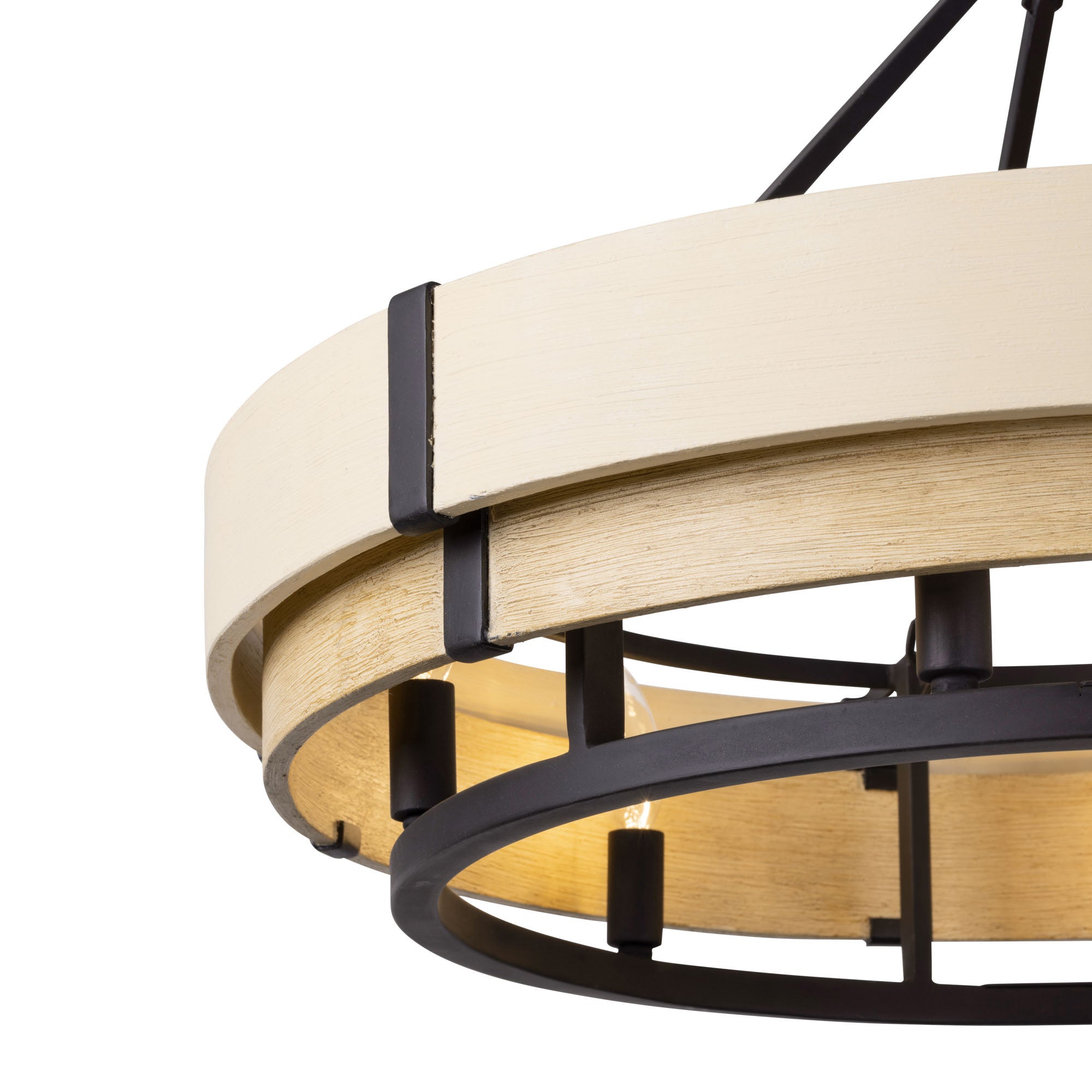 Blonde Moment 6 Light Pendant - Matte Black/Honey/Medium Oak