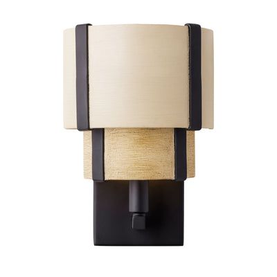 Blonde Moment 1 Light Sconce - Matte Black/Honey/Medium Oak