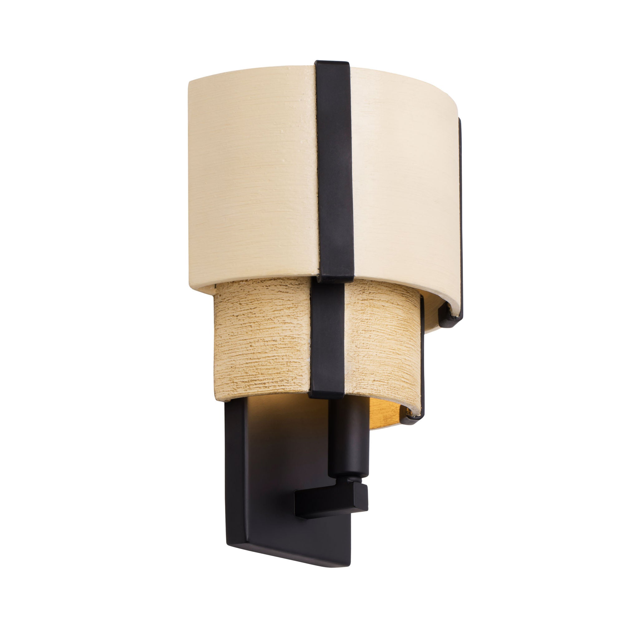 Blonde Moment 1-Light Sconce - Matte Black/Honey/Medium Oak