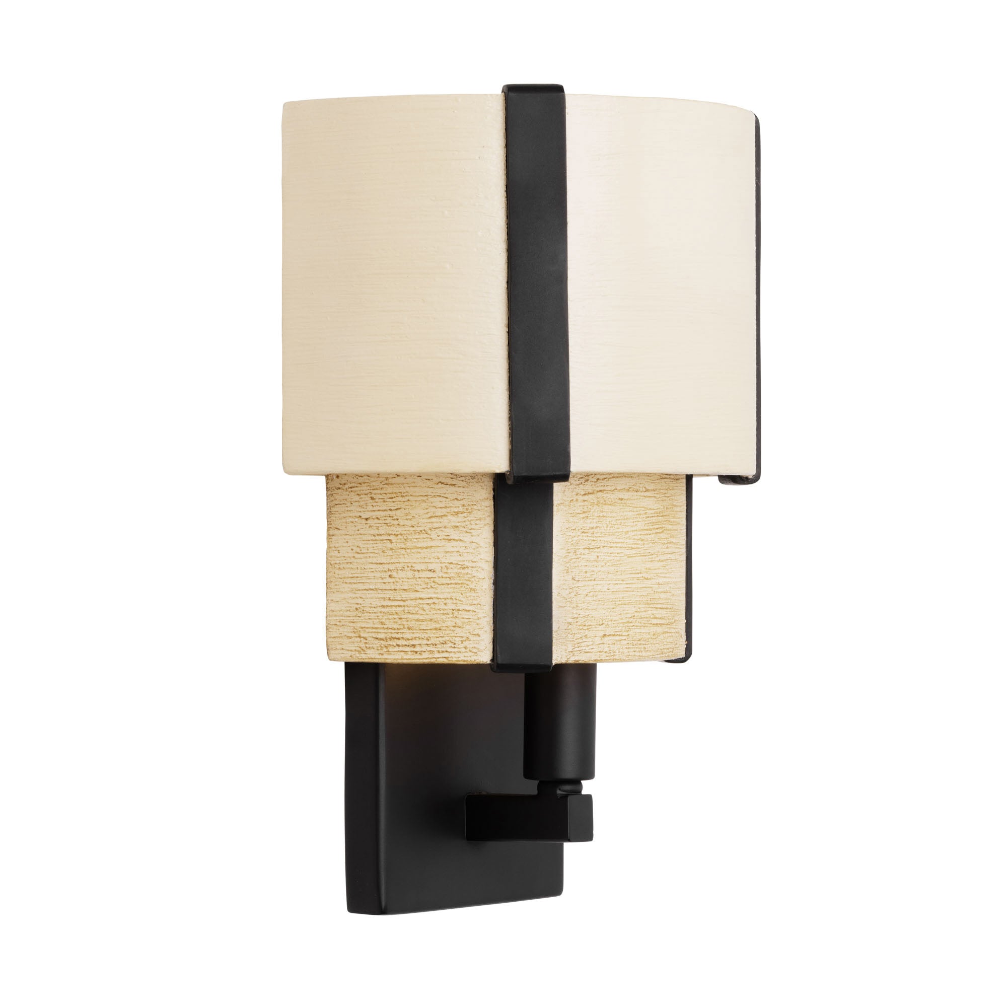 Blonde Moment 1-Light Sconce - Matte Black/Honey/Medium Oak