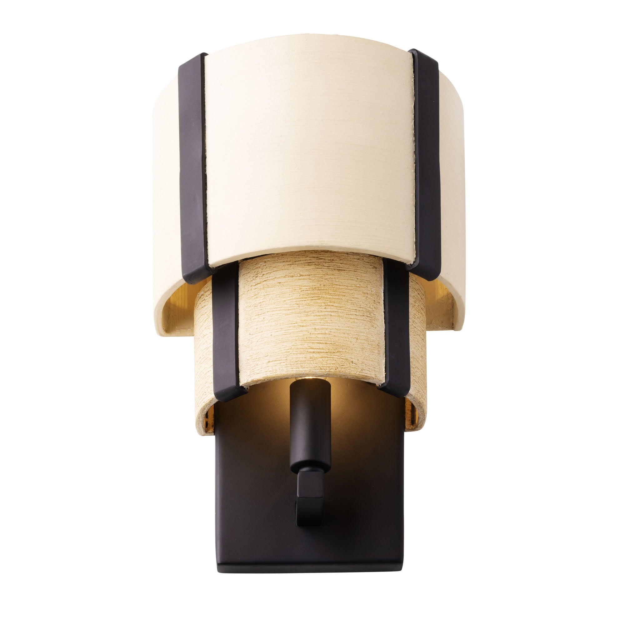 Blonde Moment 1-Light Sconce - Matte Black/Honey/Medium Oak