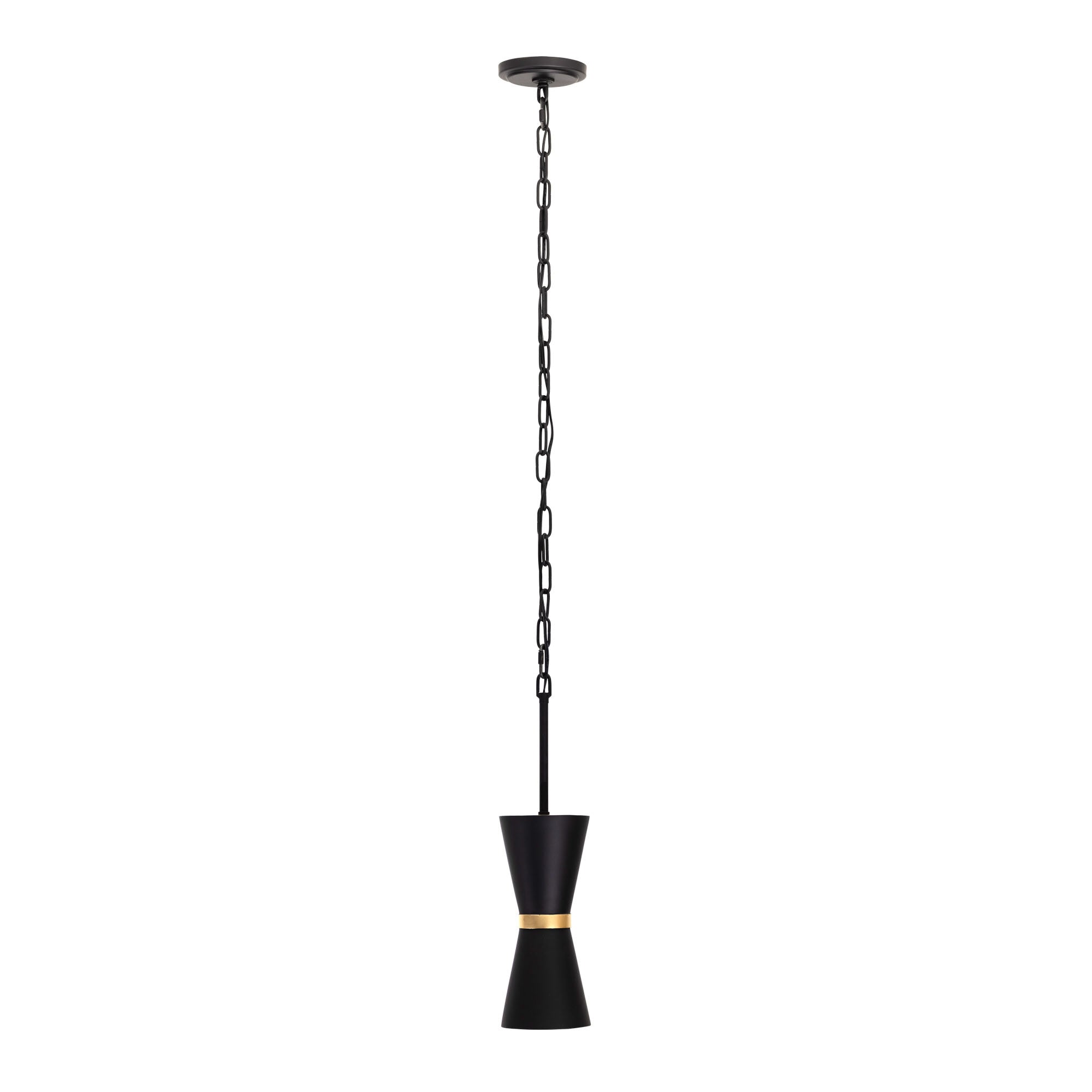 Mad Hatter 1-Light Mini Pendant - Matte Black/French Gold