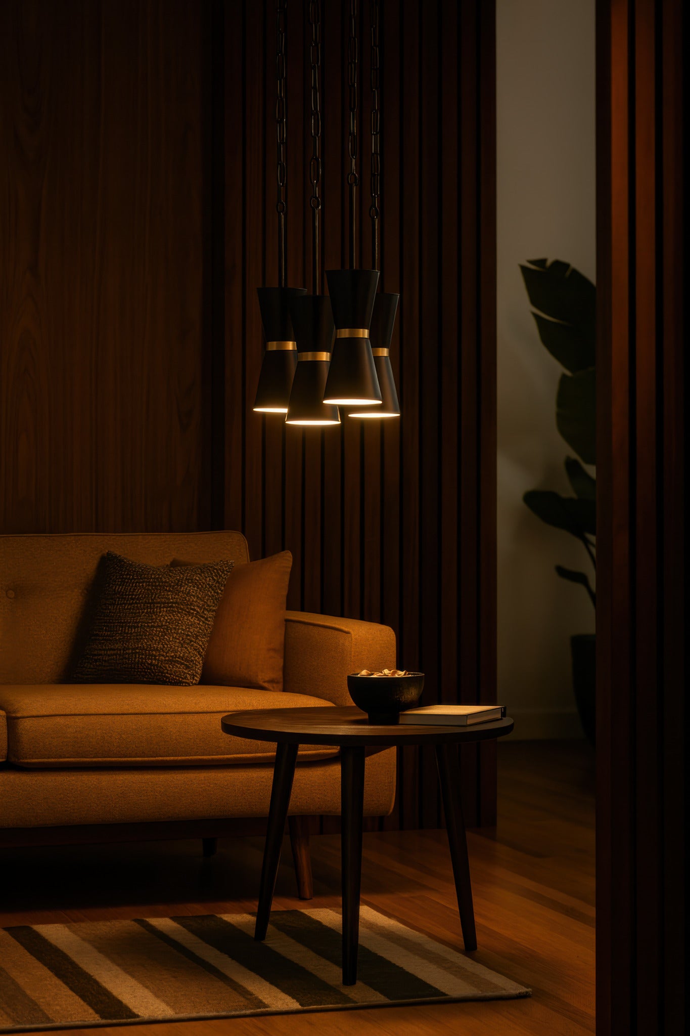 Mad Hatter 1-Light Mini Pendant - Matte Black/French Gold