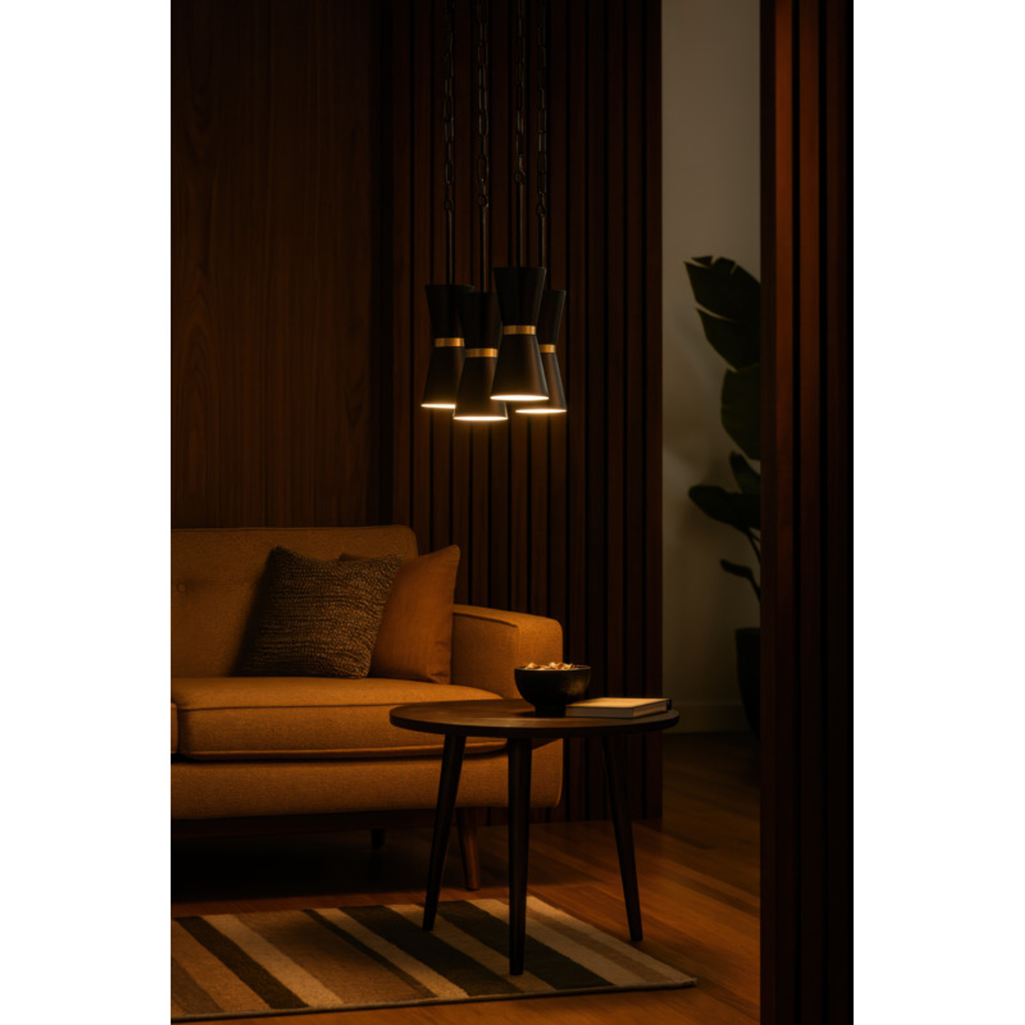 Mad Hatter 1-Light Mini Pendant - Matte Black/French Gold