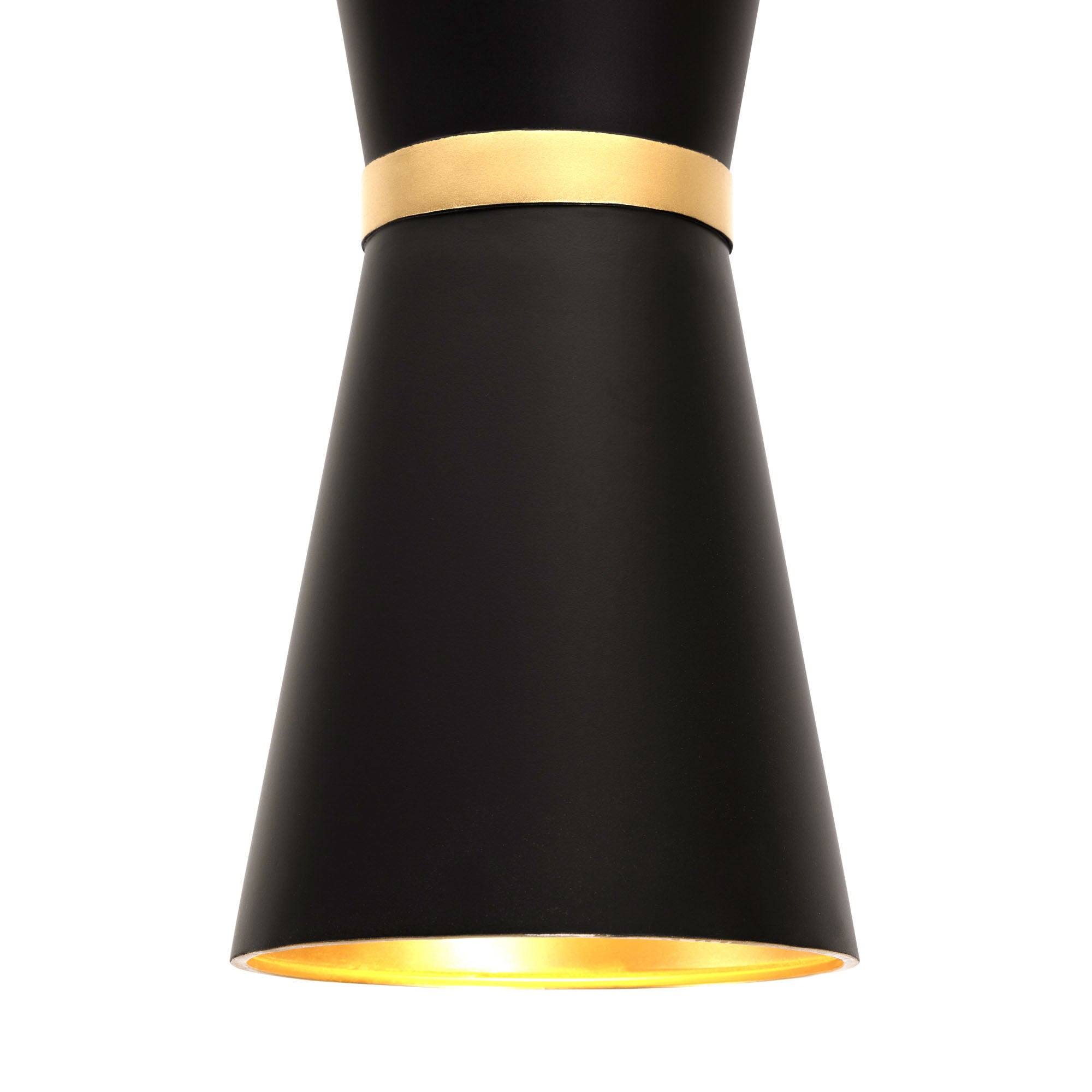Mad Hatter 2-Light Pendant - Matte Black/French Gold